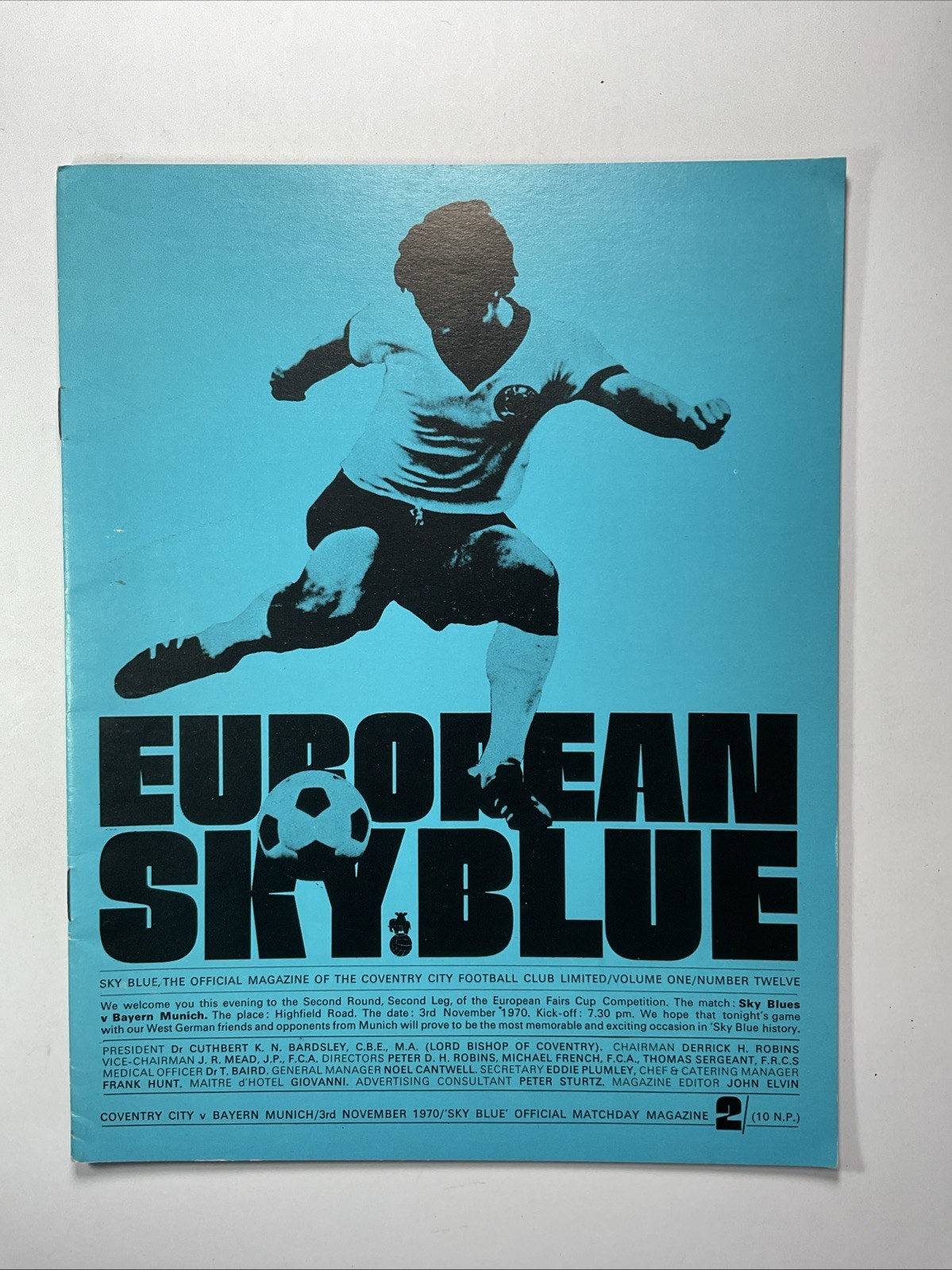 Coventry City v Bayern Munich:  Fairs Cup 2nd Round,  3rd November 1970 for sale on Ebay