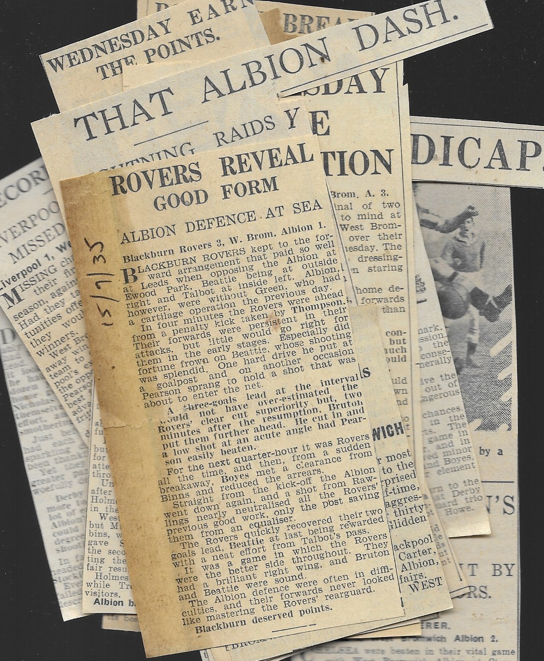 20 x PRE-WAR WEST BROMWICH ALBION (WBA) NEWSPAPER CUTTINGS (MAINLY MATCH REPORTS for sale on Ebay