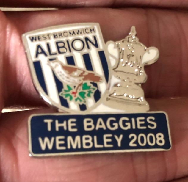 RARE WEST BROMWICH ALBION THE BAGGIES WEMBLEY 2008  ENAMEL PIN BADGE for sale on Ebay