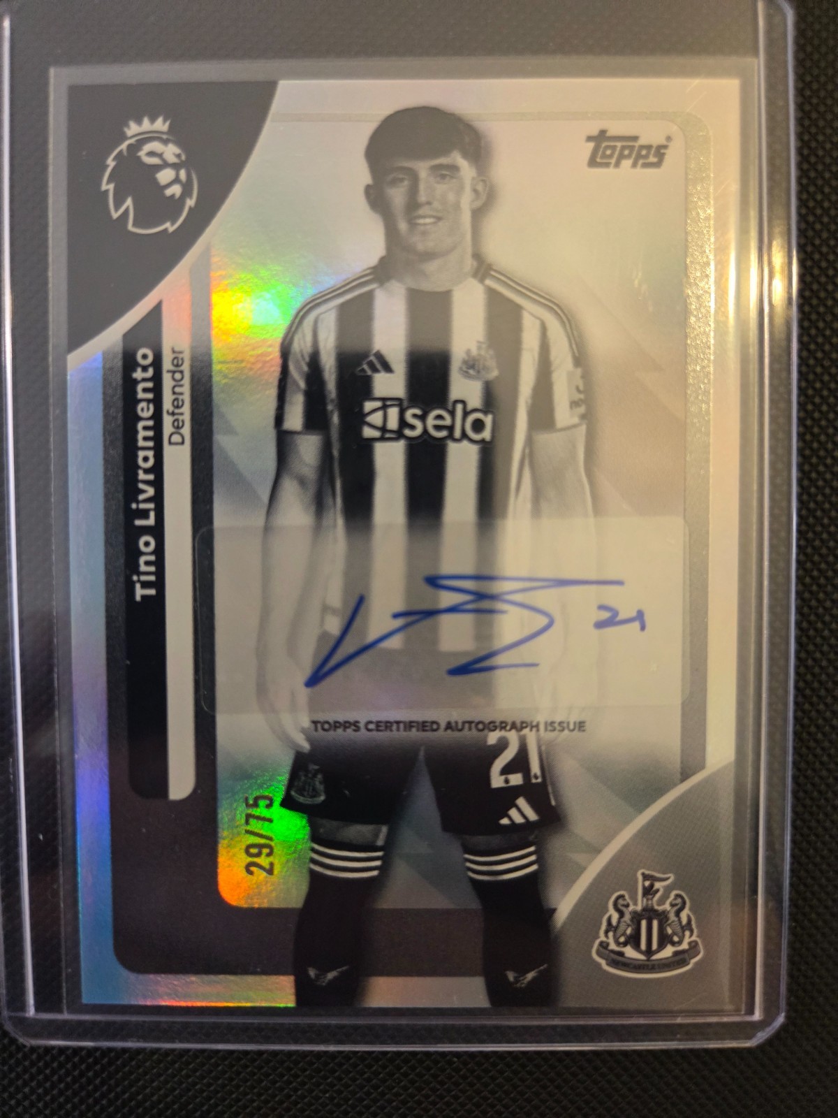 Tino Livramento Auto /75 Topps Premier League 25/26 Newcastle United for sale on Ebay
