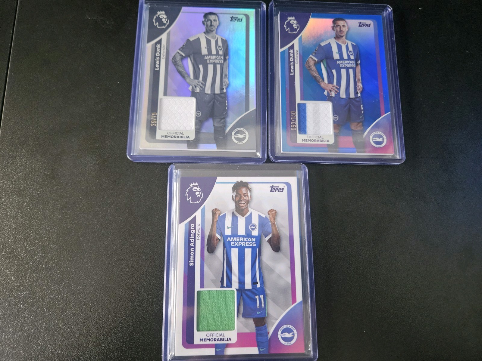 Topps Premier League 2025/26 Worn Relic Lewis Dunk /75 /150 and Adingra Brighton for sale on Ebay