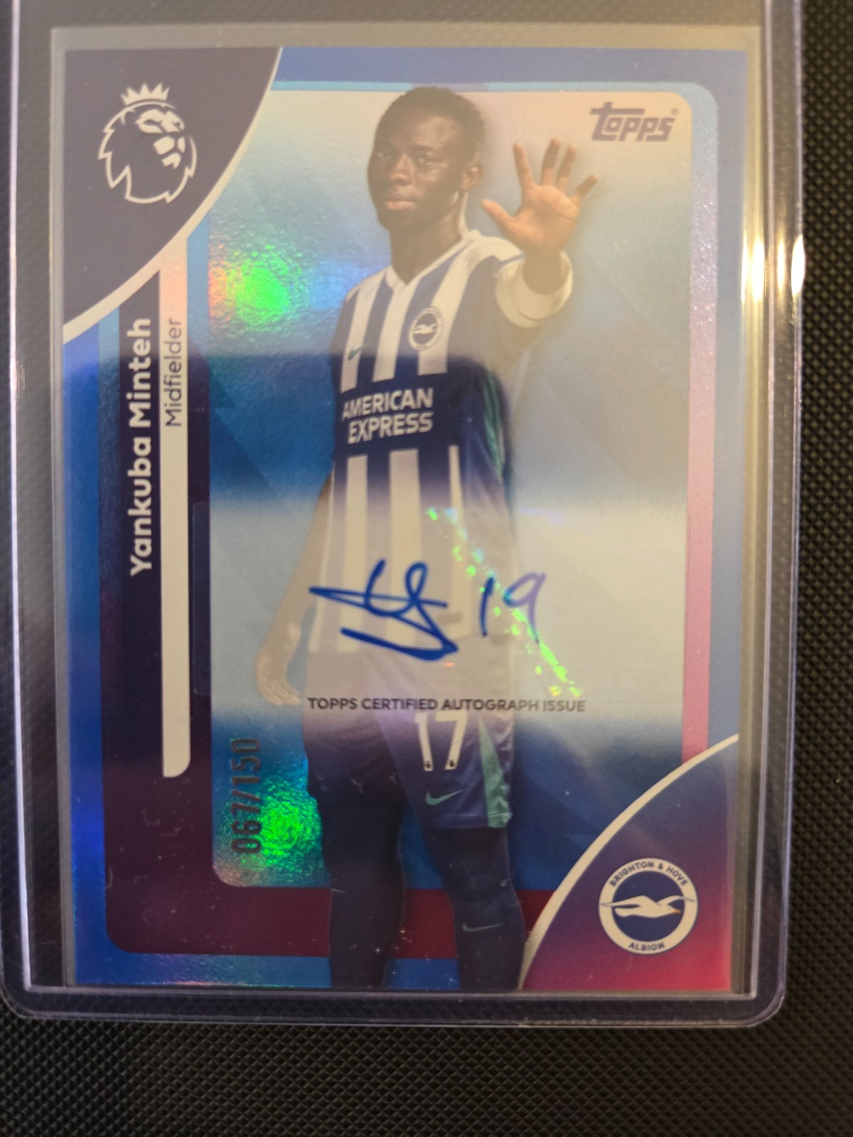 Yankuba Minteh Auto Blue /150 Topps Premier League 25/26 Brighton & Hove Albion for sale on Ebay