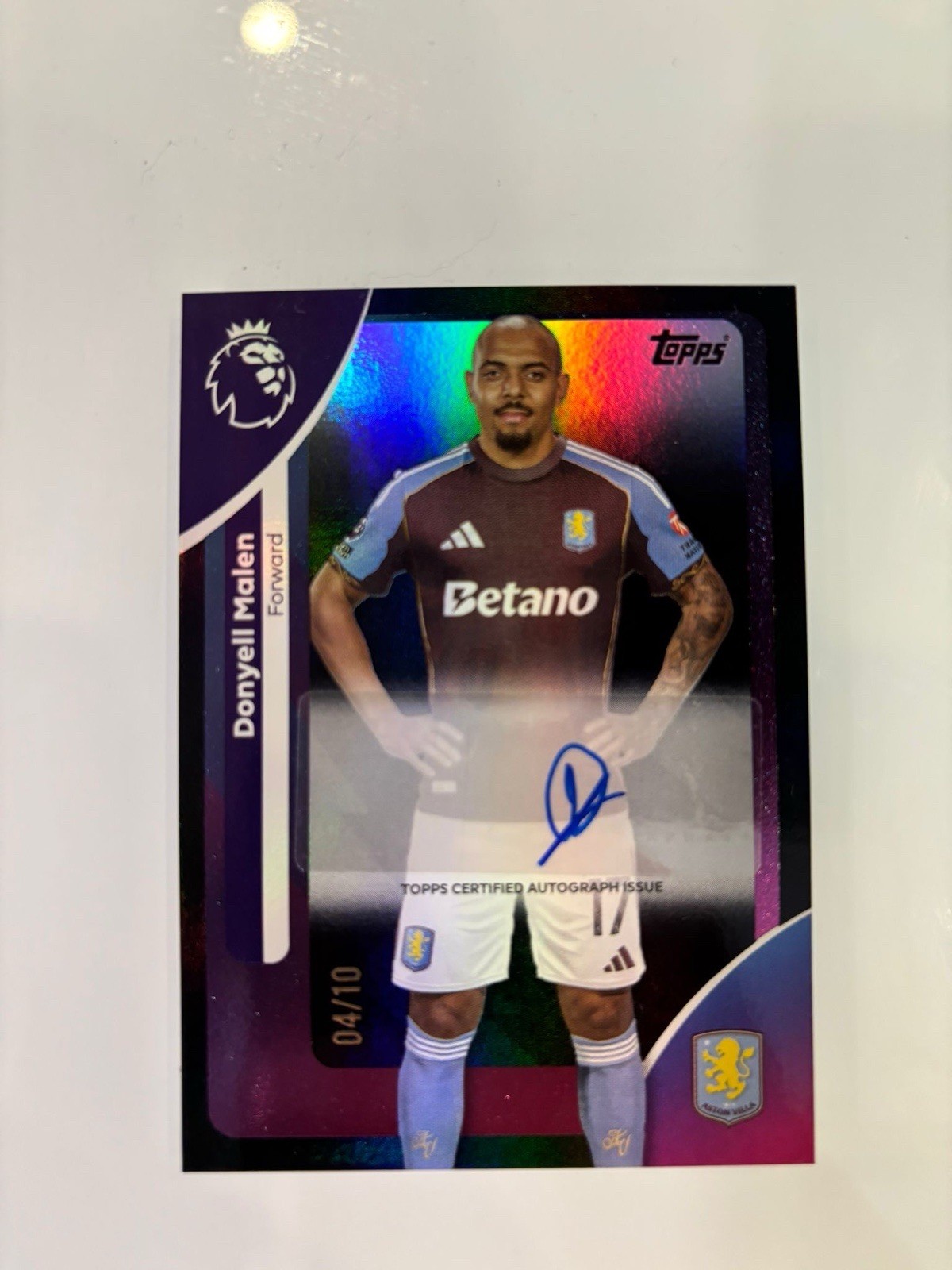 Topps Premier League 2026 Donyell Malen Autograph /10 Black Aston Villa for sale on Ebay