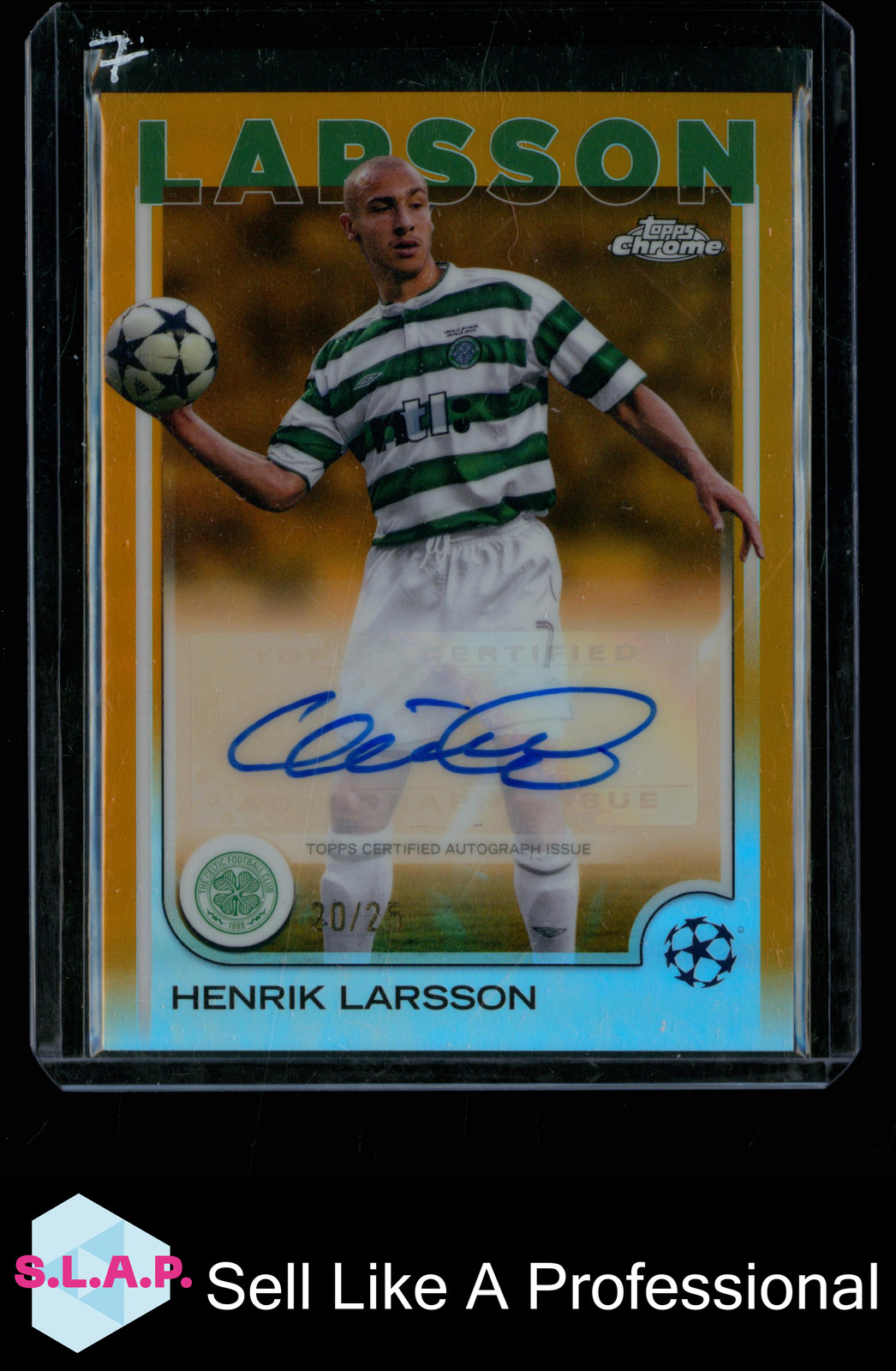 HENRIK LARSSON 20/25 AUTO TOPPS CHROME UCL CELTIC FC 2025 ENGLISH for sale on Ebay
