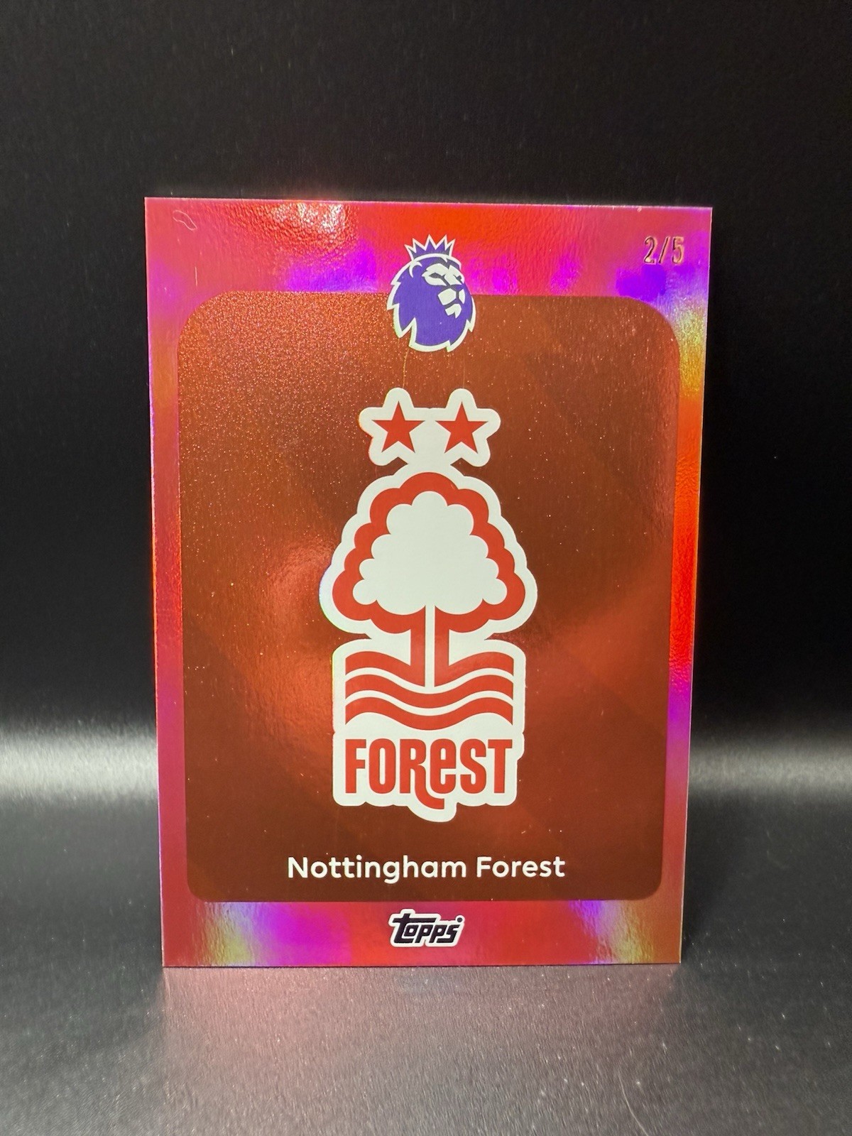 Topps Premier league 2025/2026 Nottingham Forest Badge 2/5 Red Colour Match for sale on Ebay