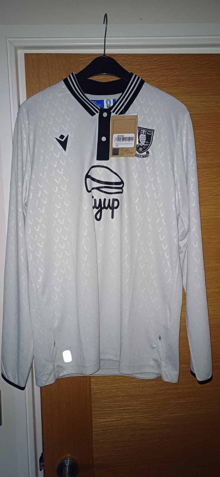 Sheffield Wednesday 2023-24 Away Shirt, Long-sleeved Macron, Youth XL, Brand New for sale on Ebay