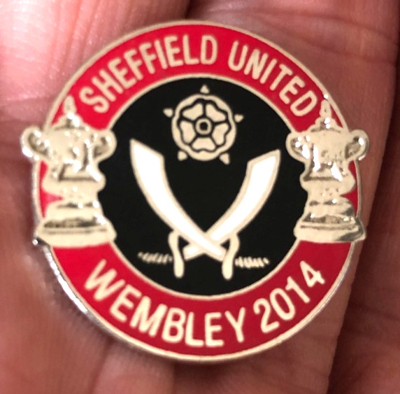 RARE SHEFFIELD UNITED WEMBLEY 2014  ENAMEL PIN BADGE for sale on Ebay