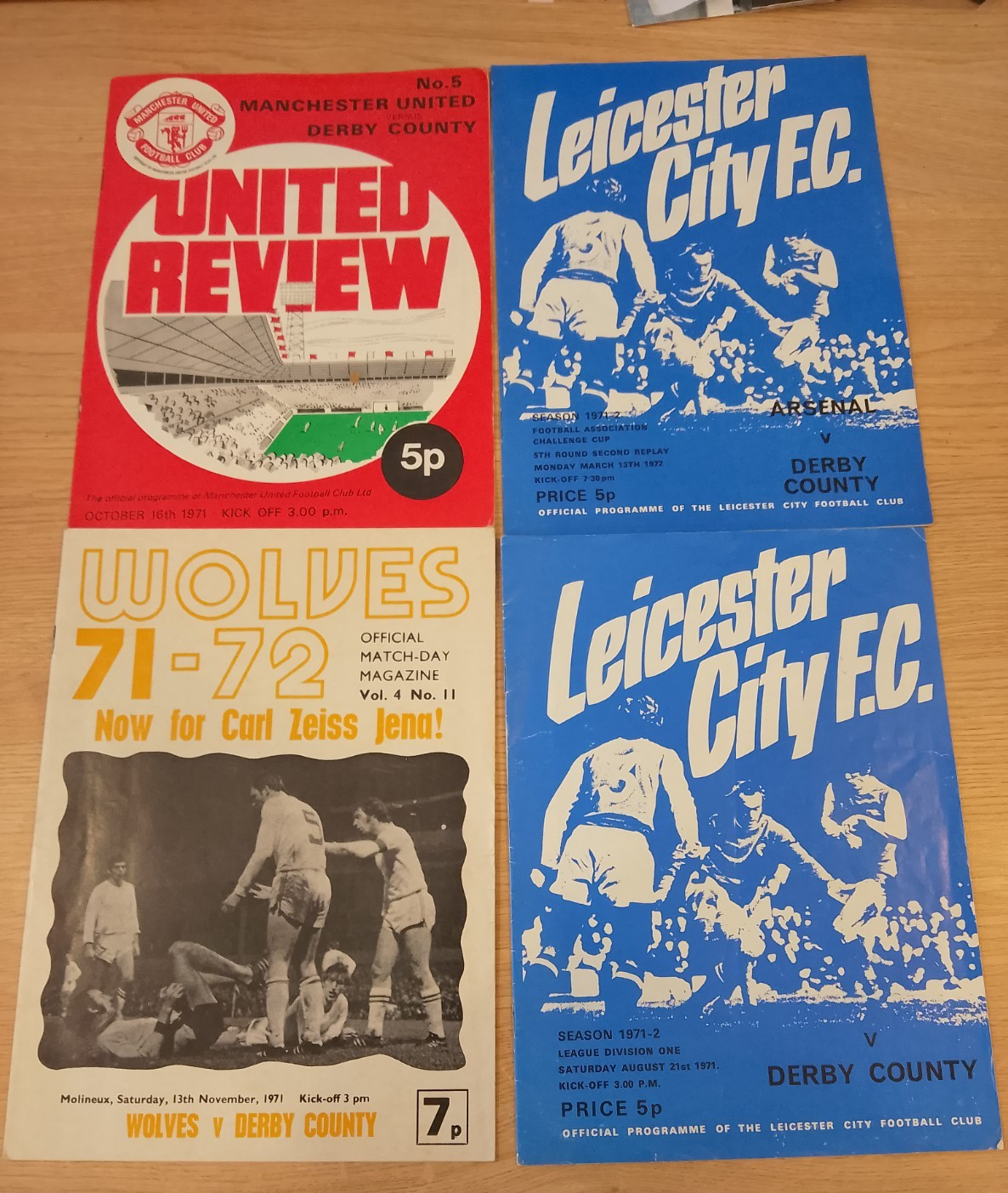 21 Derby County Away League & Cup Programmes 1971/72 Title Winning Season for sale on Ebay