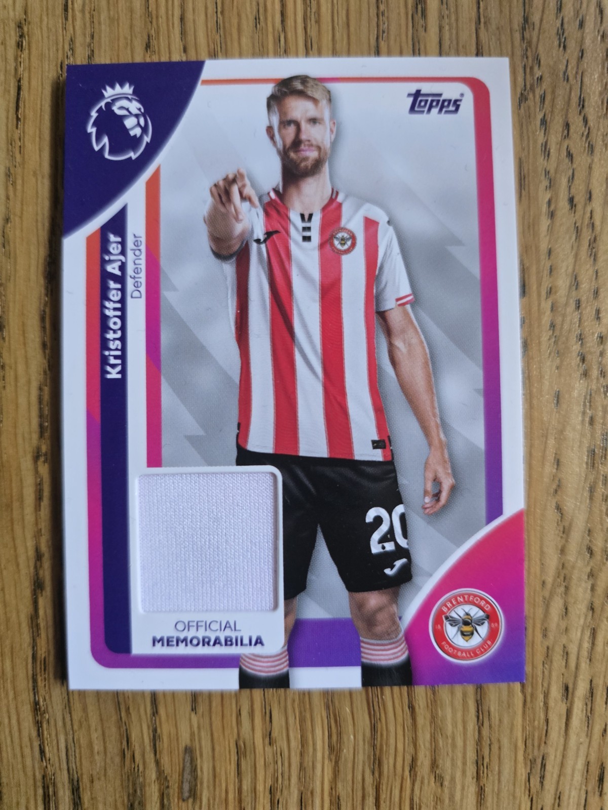 Kristoffer Ajer Player Worn Relic Topps Premier League 2025/2026 Brentford for sale on Ebay