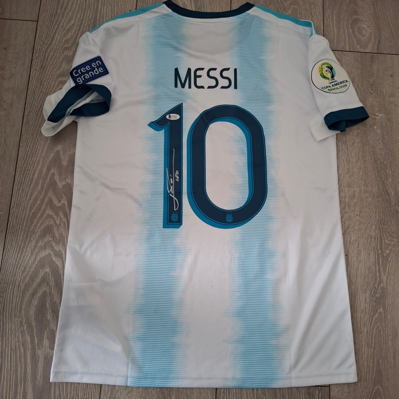 Lionel Messi Hand Signed Argentina Beckett Witnessed Shirt  for sale on Ebay