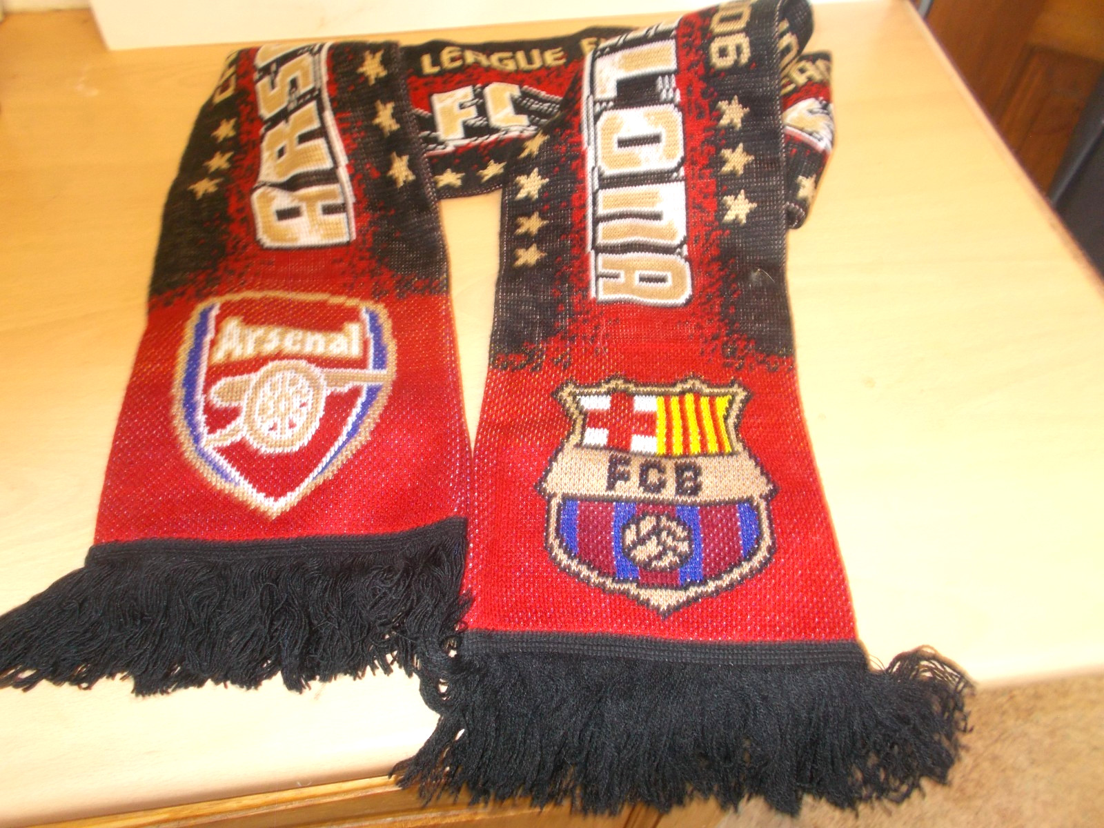 The Official Scarf For The Champions LeagueFinal 2006 ARSENAL V FC BARCELONA for sale on Ebay