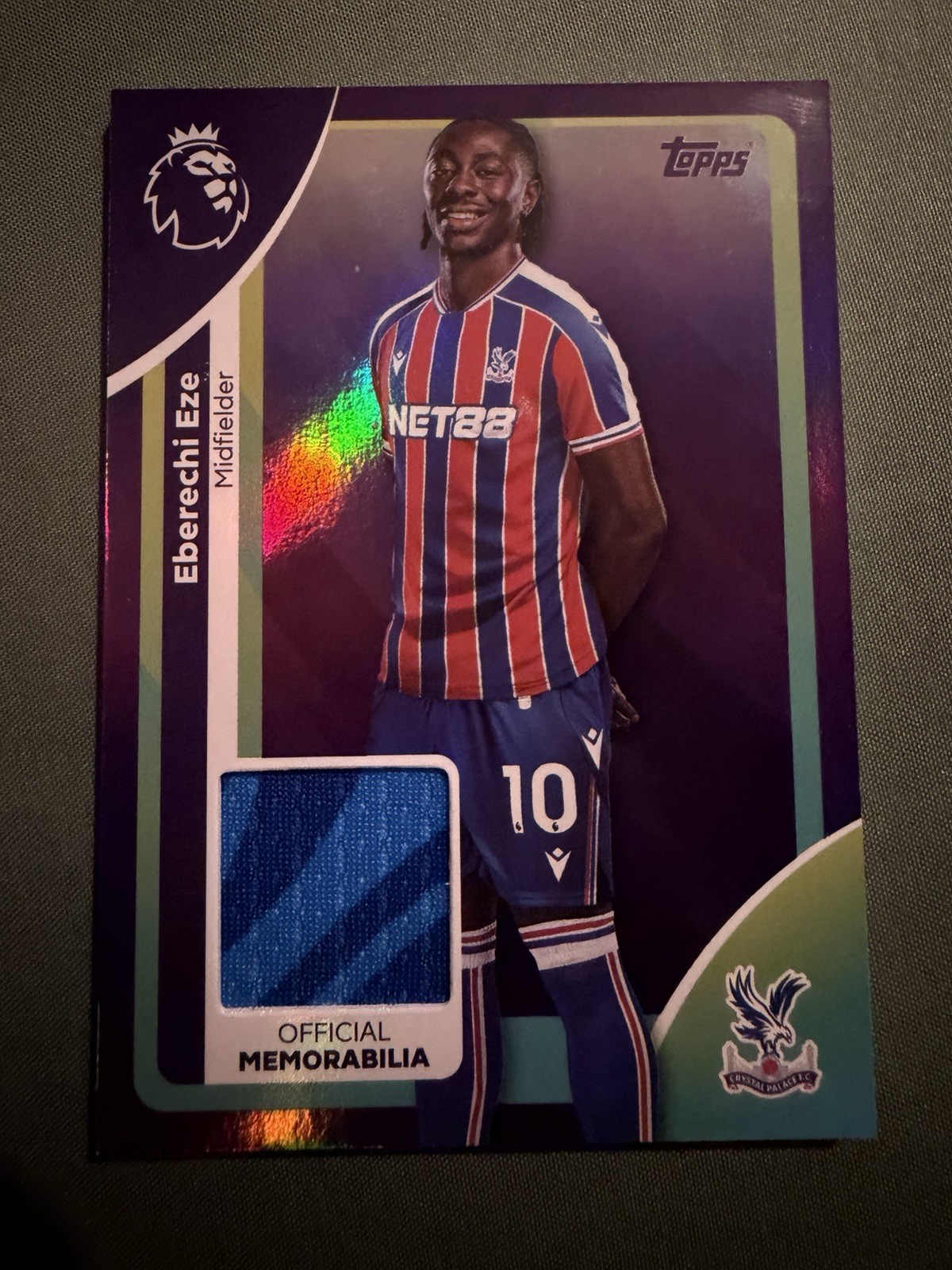 Topps 2025-26 Crystal Palace Eberechi Eze Premier League Football Patch 186/199 for sale on Ebay