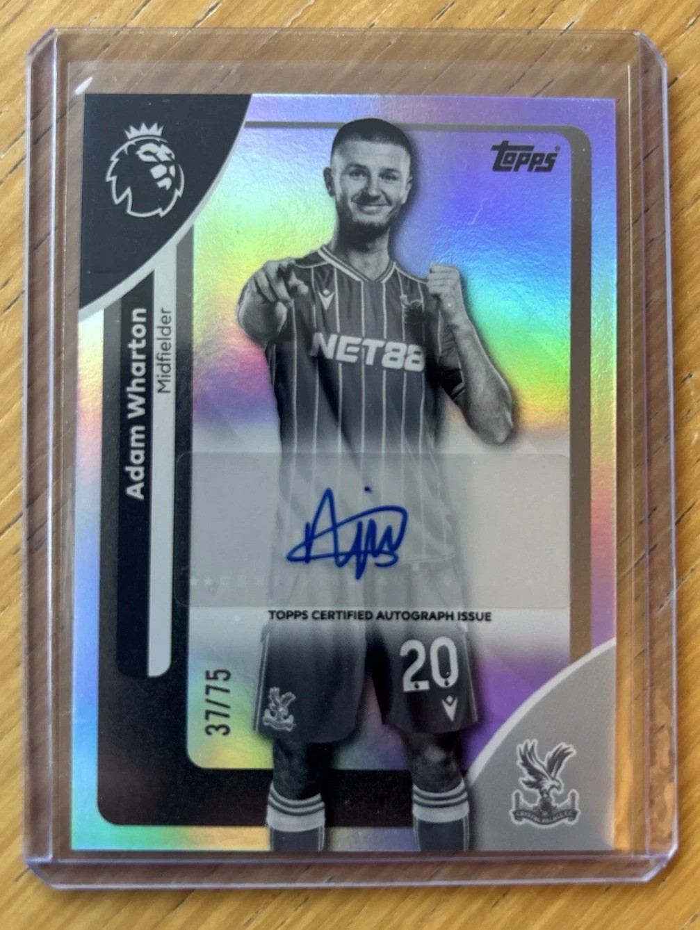 Adam Wharton Crystal Palace Topps Premier League 2026 Auto/75 Black & White for sale on Ebay