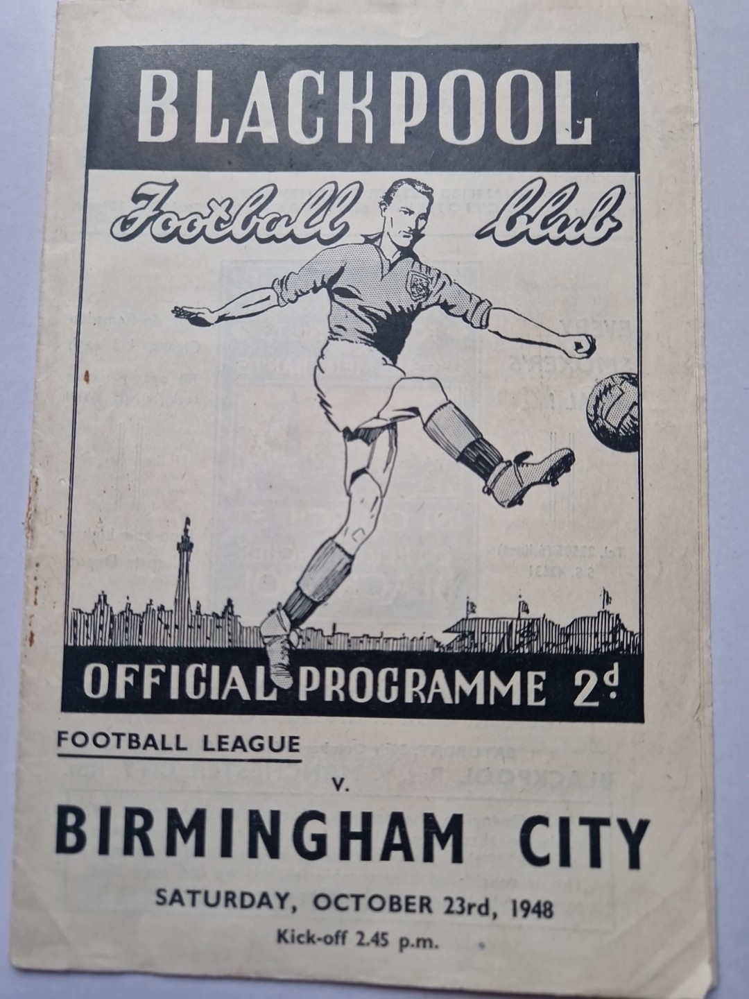 BLACKPOOL  V BIRMINGHAM CITY FOOTBALL PROGRAMME 1948-49 for sale on Ebay