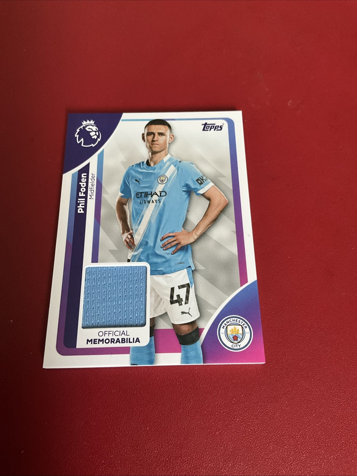 Phil Foden Topps Premier League 2025/2026 Manchester City Relic Card for sale on Ebay