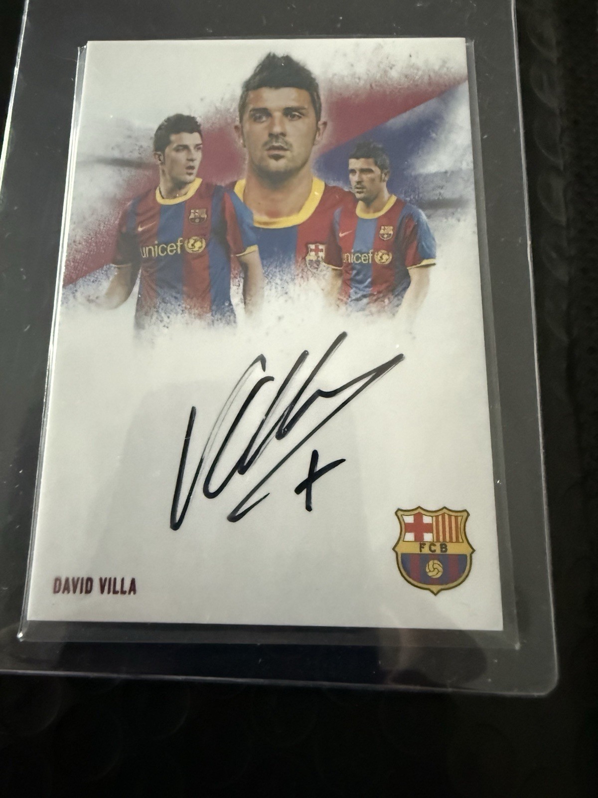 David Villa Barcelona On Card Autograph 2/2 2025 Futera Card for sale on Ebay