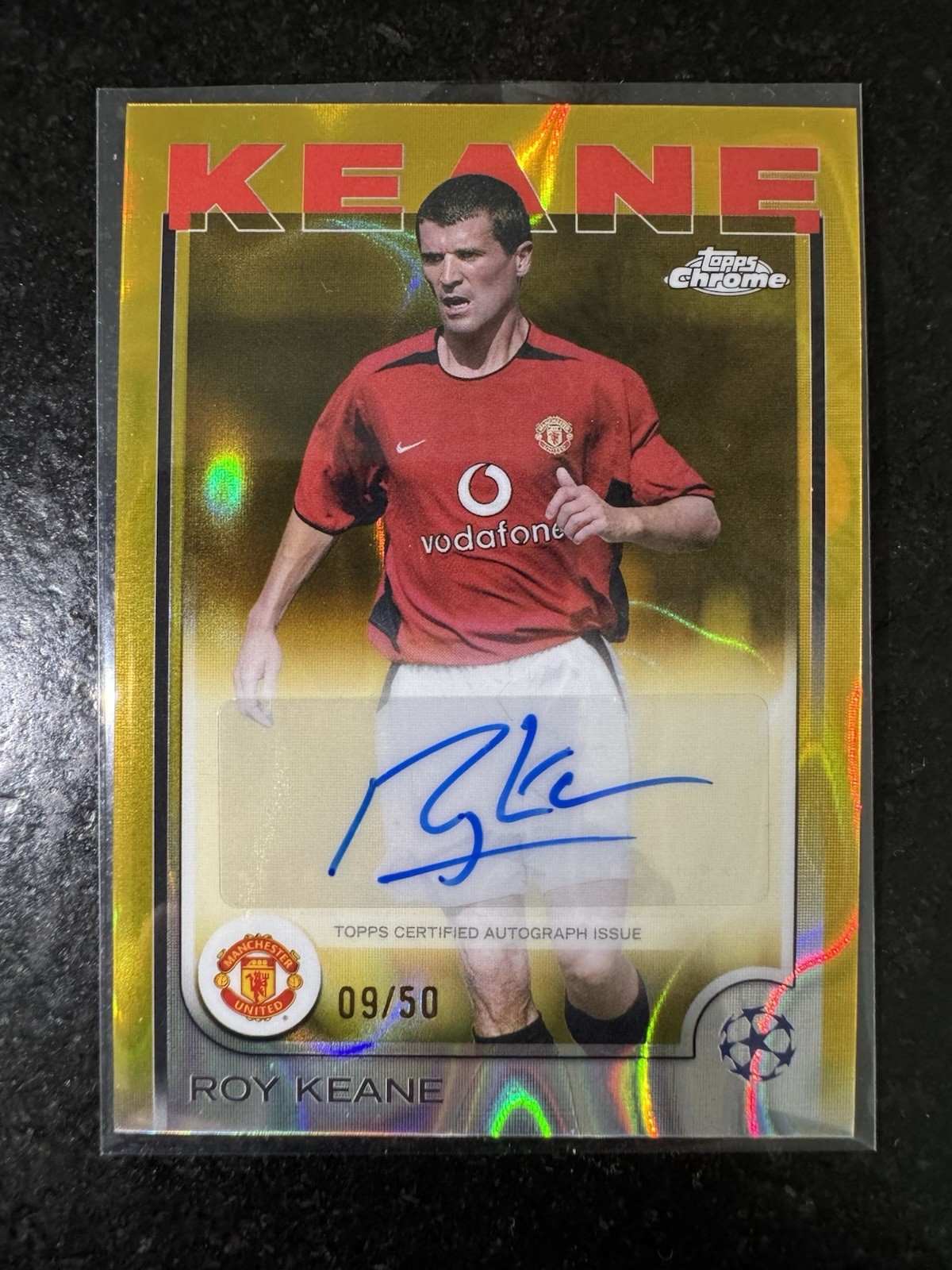 Topps Chrome Ucc 24/25 Roy Keane /50 Auto Manchester United for sale on Ebay