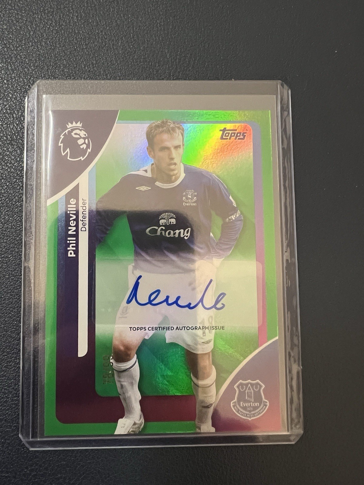 Topps Premier League 2026 Phil Neville green 76/99 auto everton  for sale on Ebay