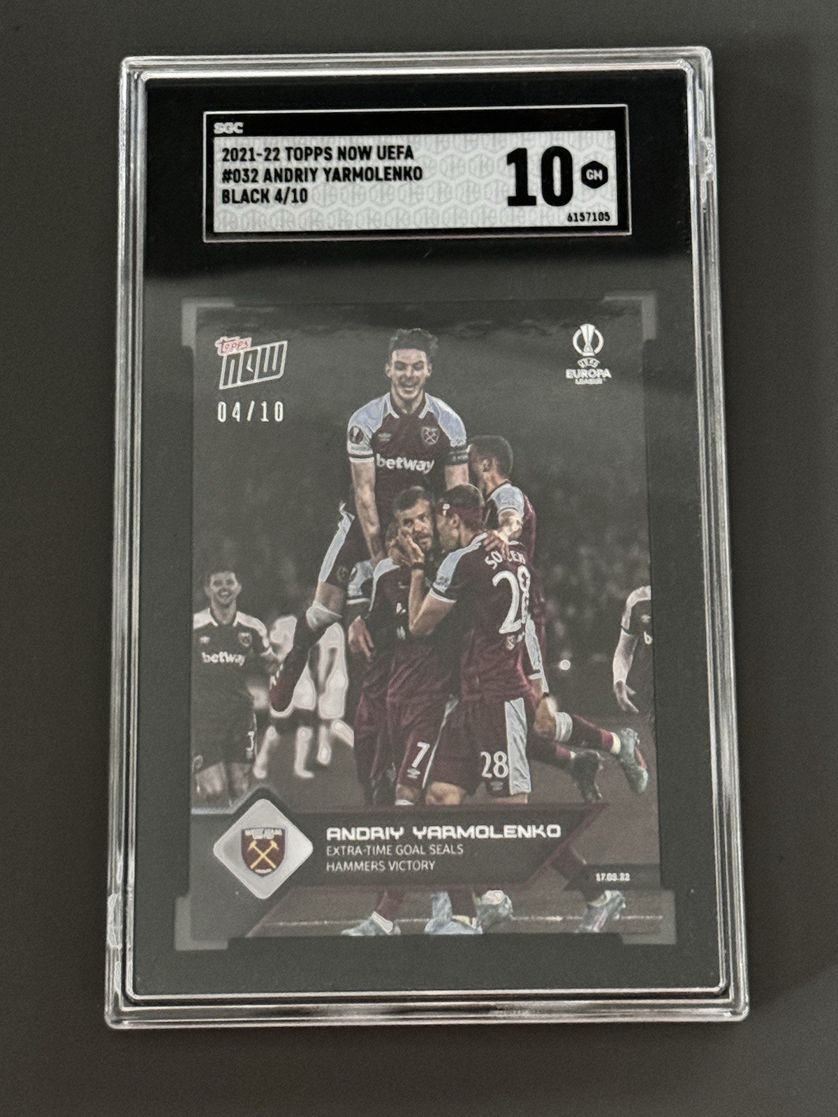 2021-22 Topps Now UEFA Andriy Yarmolenko Black /10 #032 West Ham Europa League for sale on Ebay