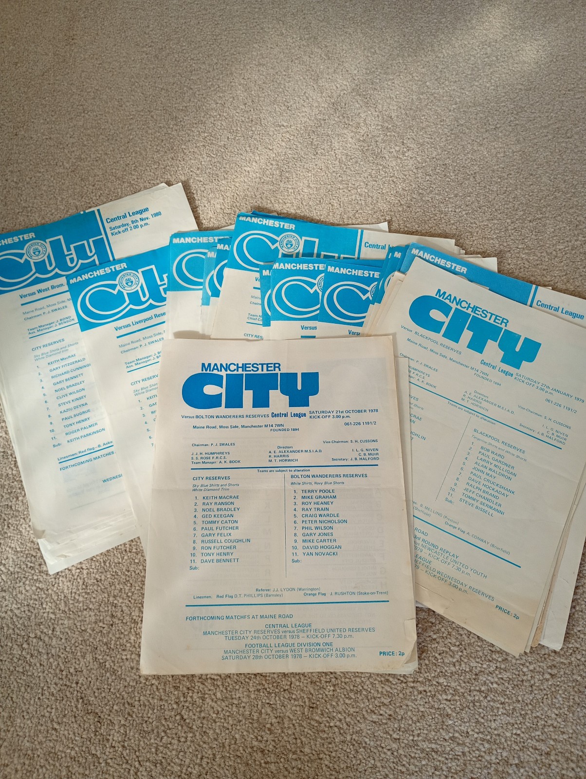 35 x MANCHESTER CITY RESERVES PROGRAMMES 1978 / 81 CENTRAL LEAGUE MAINE ROAD for sale on Ebay