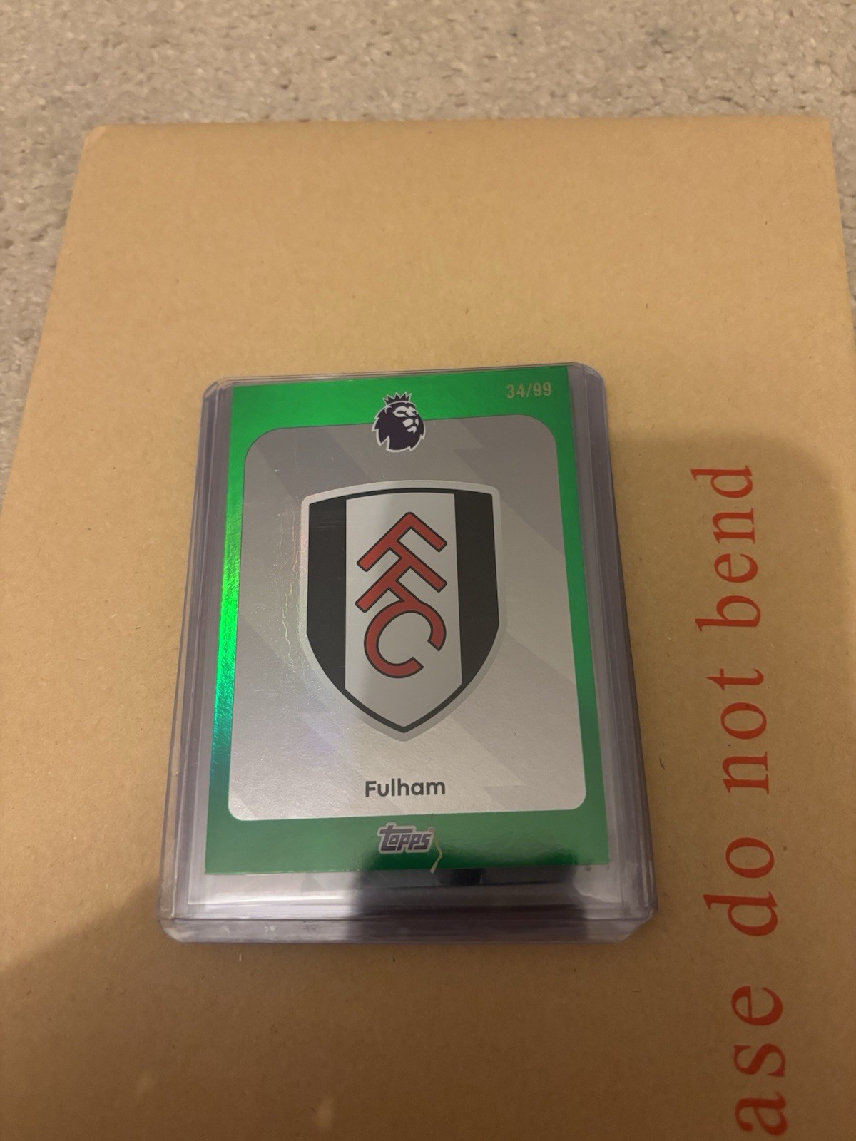 Topps Premier League 2026 Team Badge Fulham 34/99 for sale on Ebay