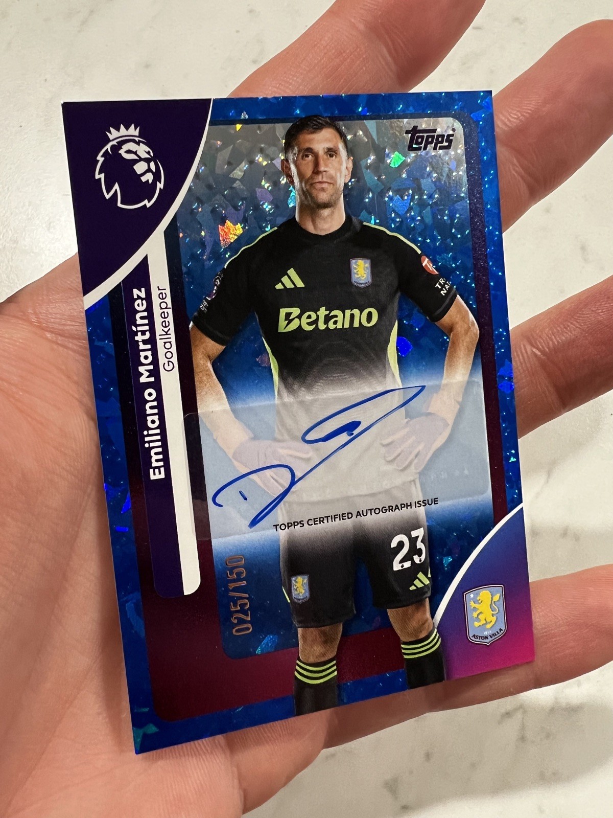 Topps Premier League 2026 Emiliano Martinez Aston Villa 25/150 Autograph Card  for sale on Ebay