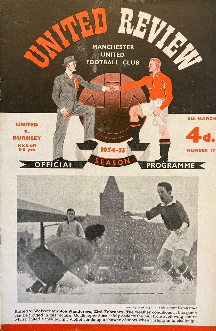 Manchester United v Burnley Div 1 1954/55 for sale on Ebay