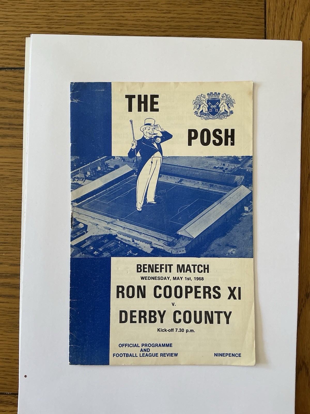 PETERBOROUGH - RON COOPERS XI v DERBY COUNTY 1967/8 Benefit Match. for sale on Ebay