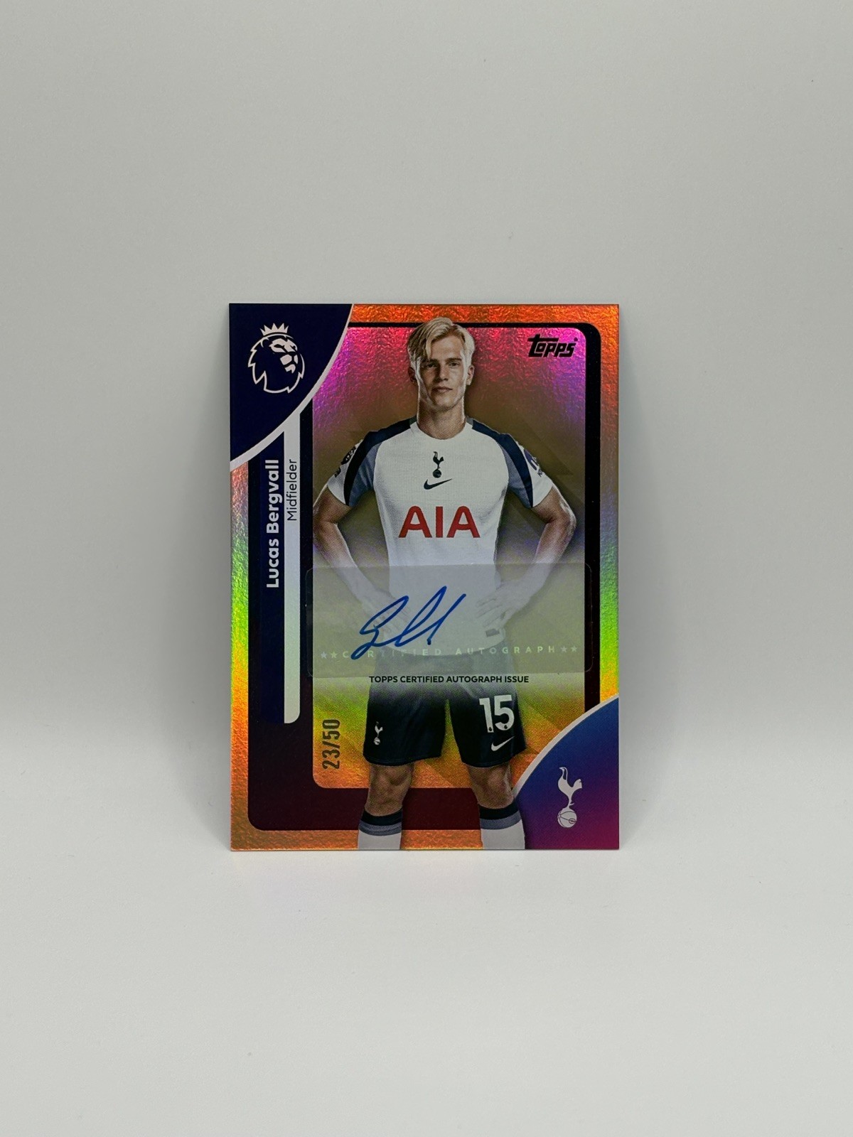 Topps Premier League 2025/2026 Lucas Bergvall Auto /50 Tottenham Hotspur for sale on Ebay