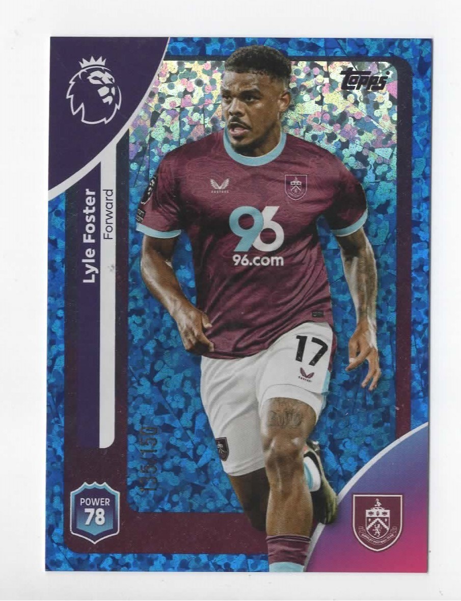Topps Premier League 25/26 Lyle Foster Burnley Blue Sparkle Parallel Card/150 for sale on Ebay