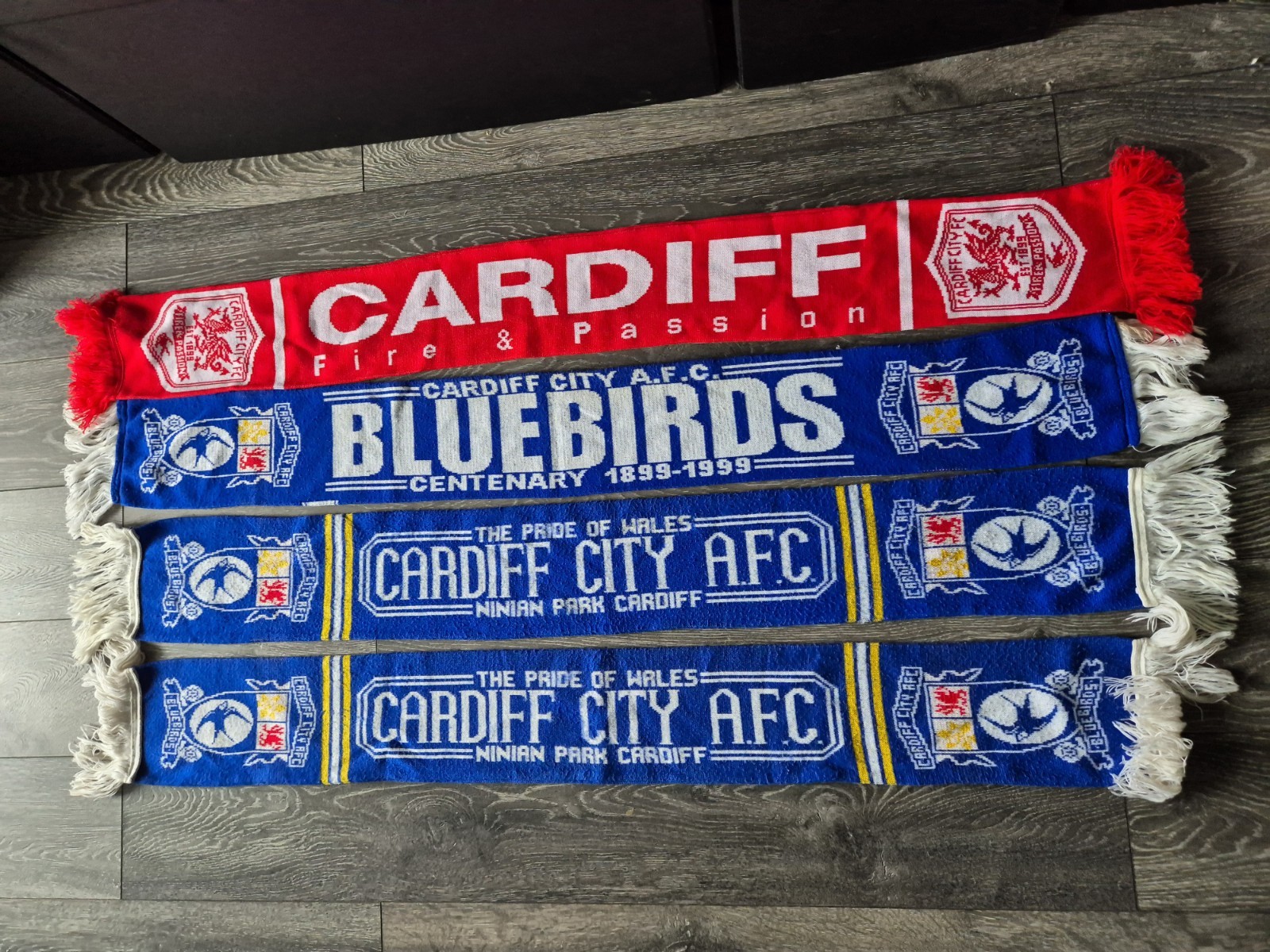 4 X Vintage Cardiff City Scarfs for sale on Ebay