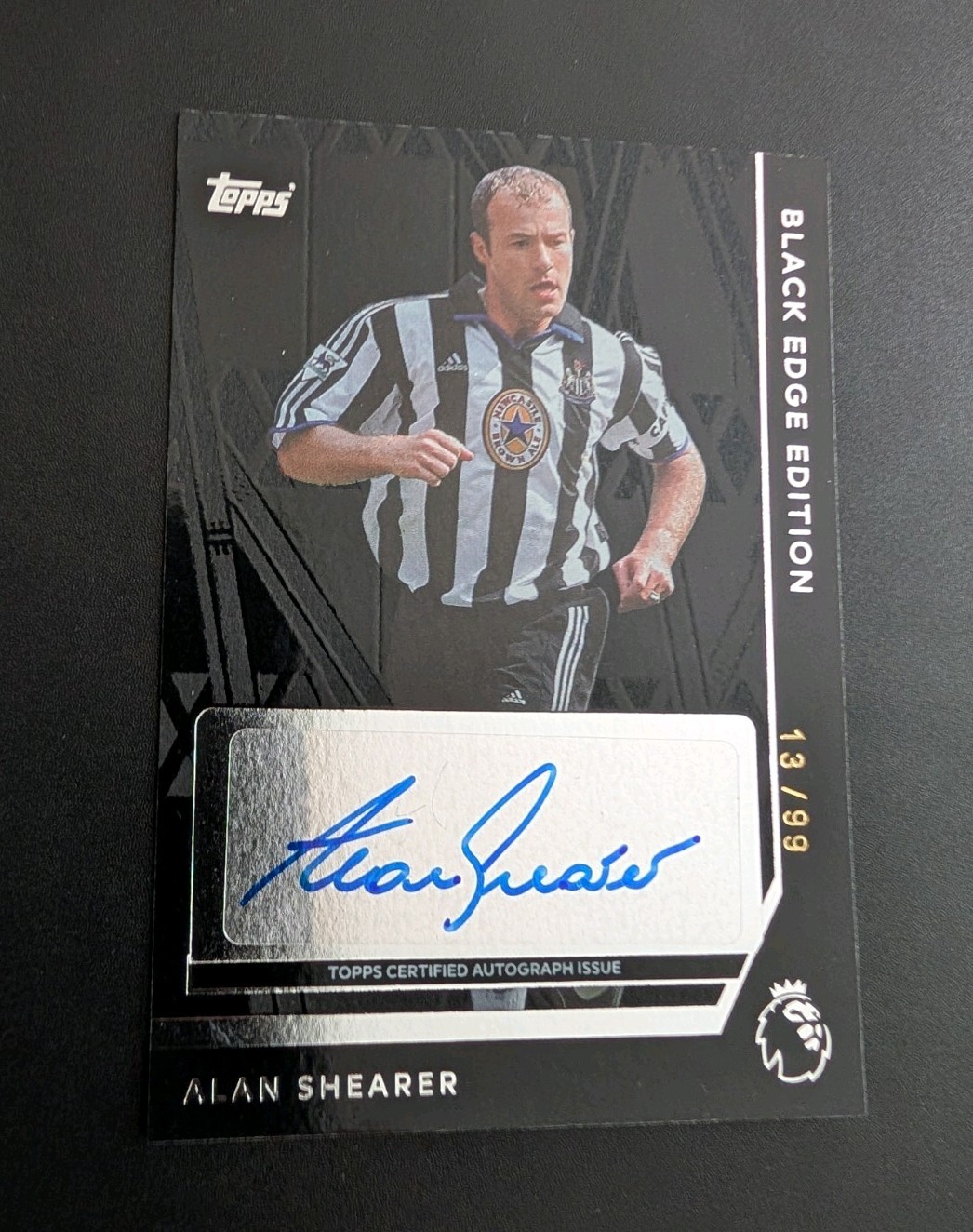 Topps Premier League 2026 Alan Shearer Auto /99 Newcastle Black Edge Edition for sale on Ebay