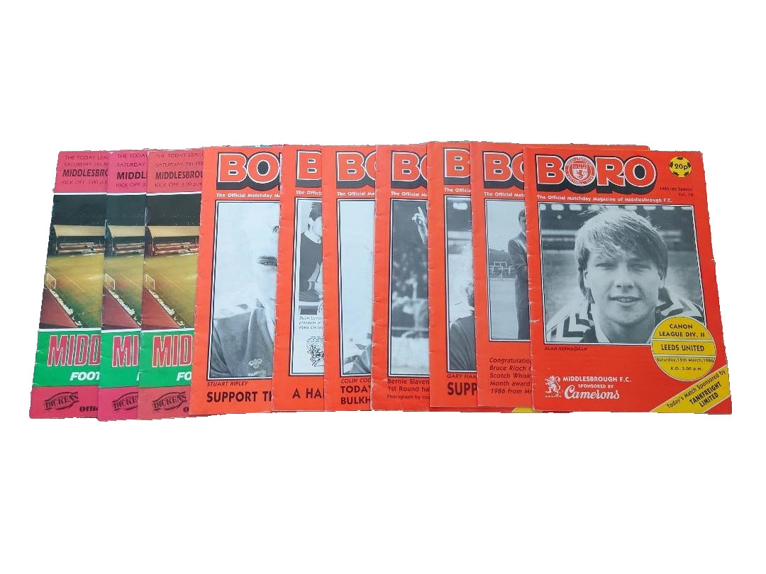 Collection of 10 1986-87 Middlesbrough programmes for sale on Ebay