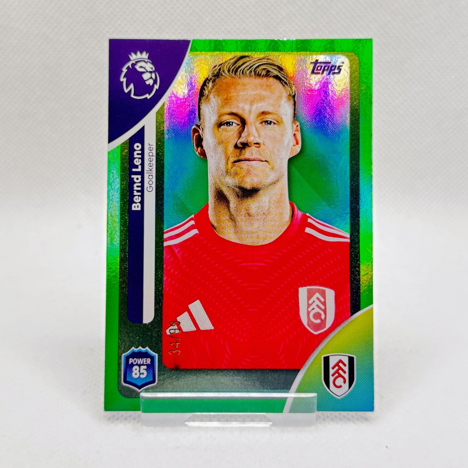 2026 Topps Premier League Bernd Leno Green Foil Parallel Card /99 - Fulham for sale on Ebay