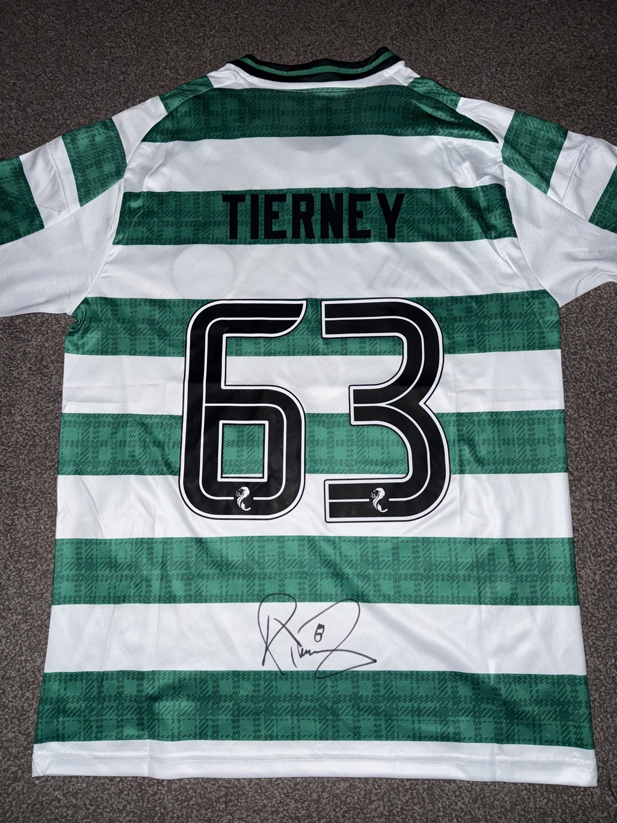 SIGNED CELTIC FC SHIRT 25/26 KIERAN TIERNEY SCOTLAND ARSENAL PROOF for sale on Ebay