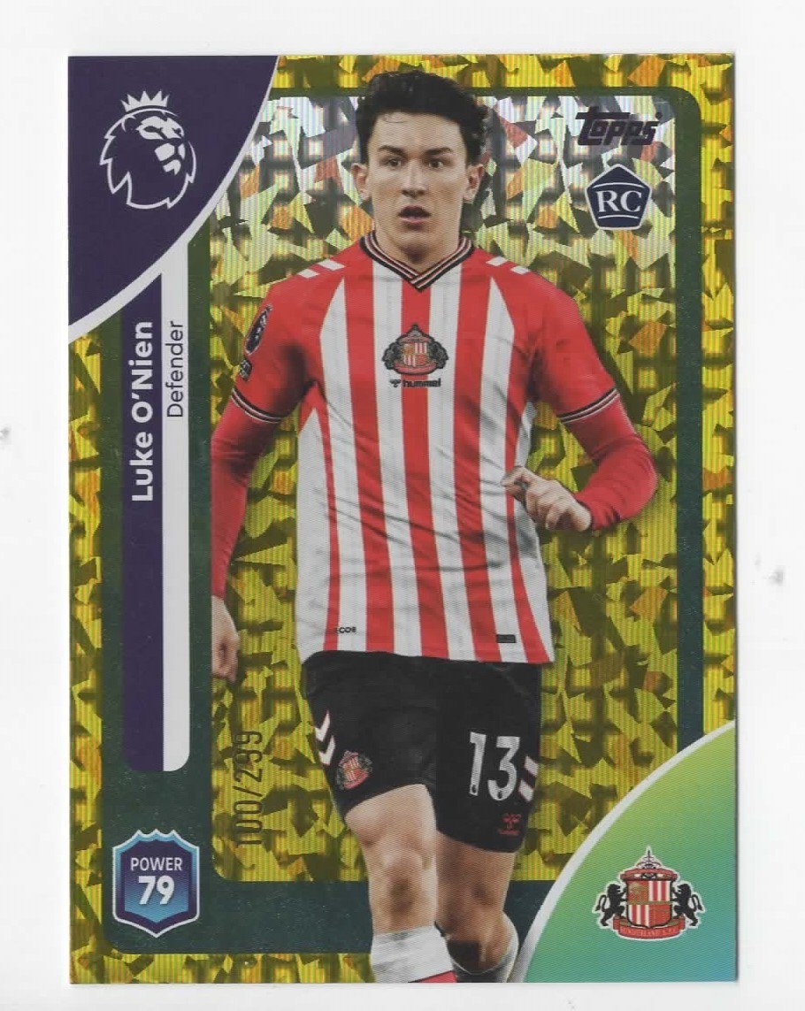 Topps Premier League 25/26 Luke O'Nien Sunderland Sparkle Parallel Rookie /299 for sale on Ebay