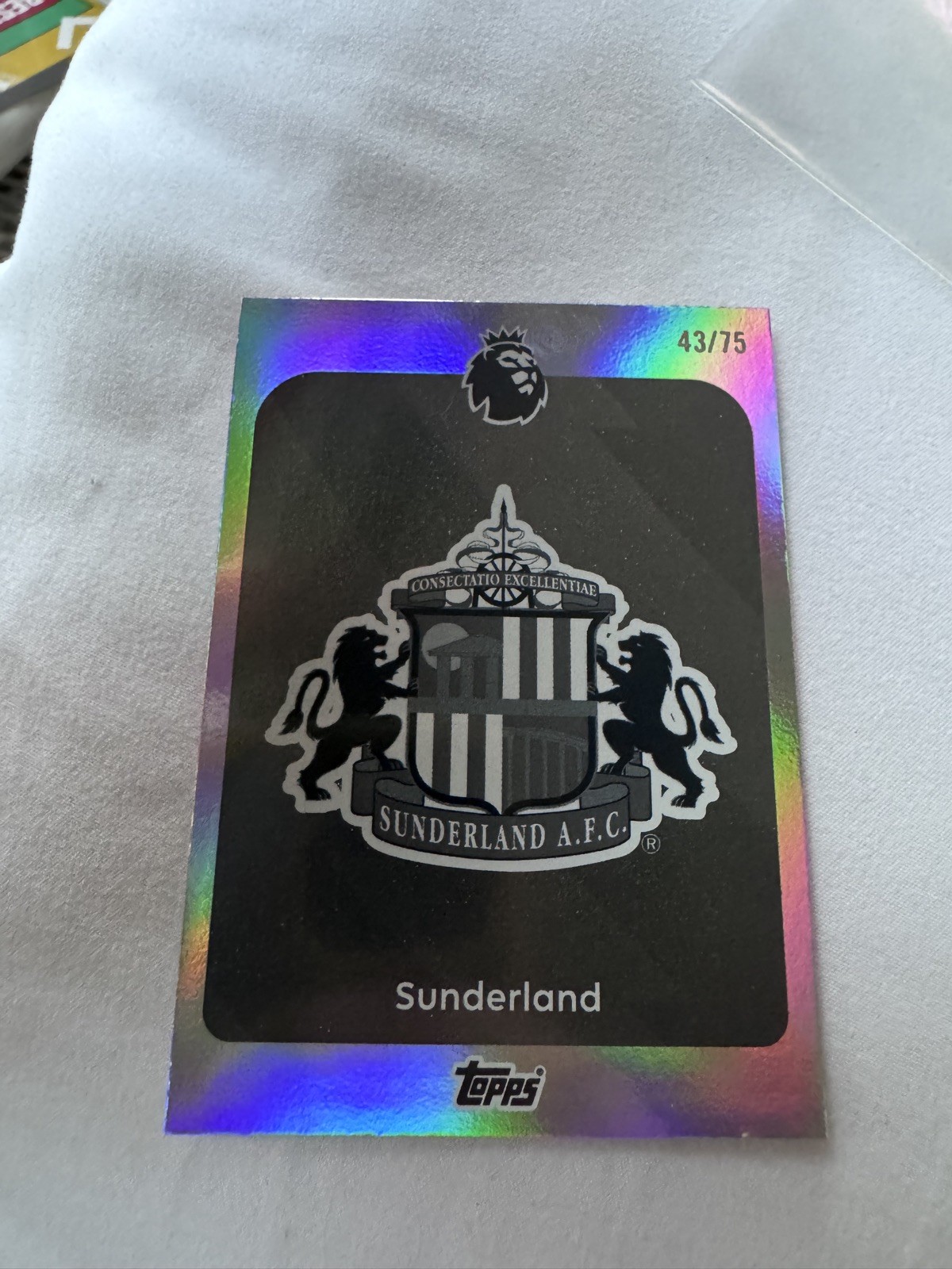 2025-26 Topps Premier League Team Badge Sunderland Silver #/75 - B&W for sale on Ebay