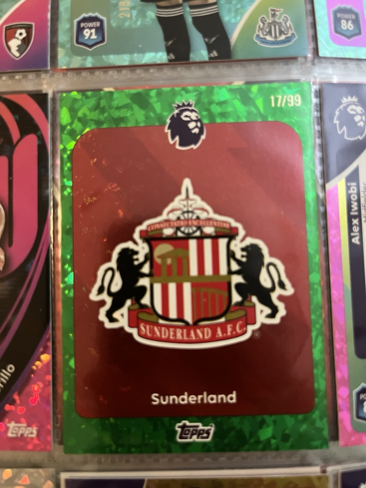 Topps 25/26 Sunderland Badge /99 Mint Condition Green Sparkle Parallel Card for sale on Ebay