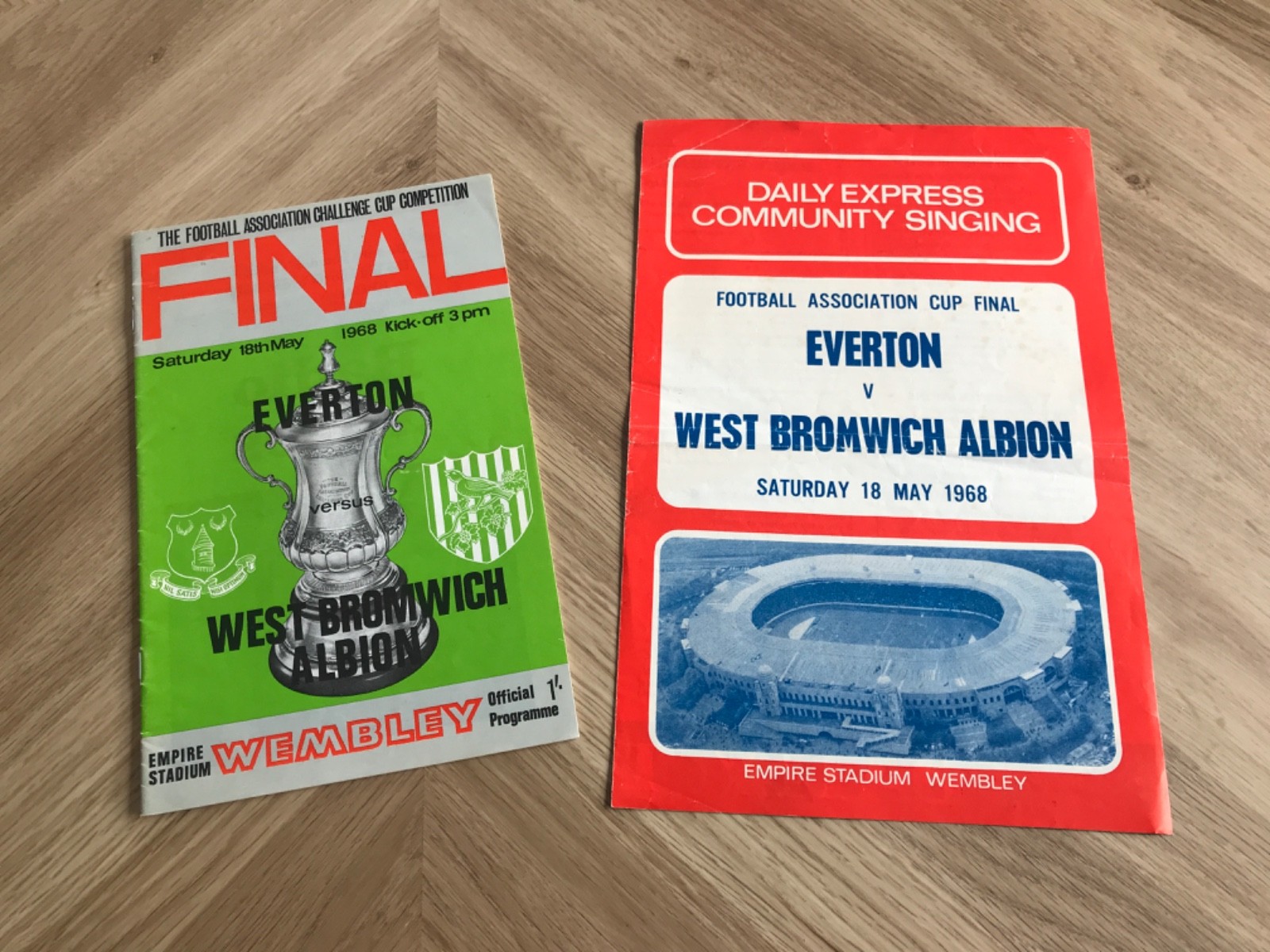 FA CUP Final Programme 1968 - Everton vs. West Bromwich Albion plus “SONGSHEET” for sale on Ebay