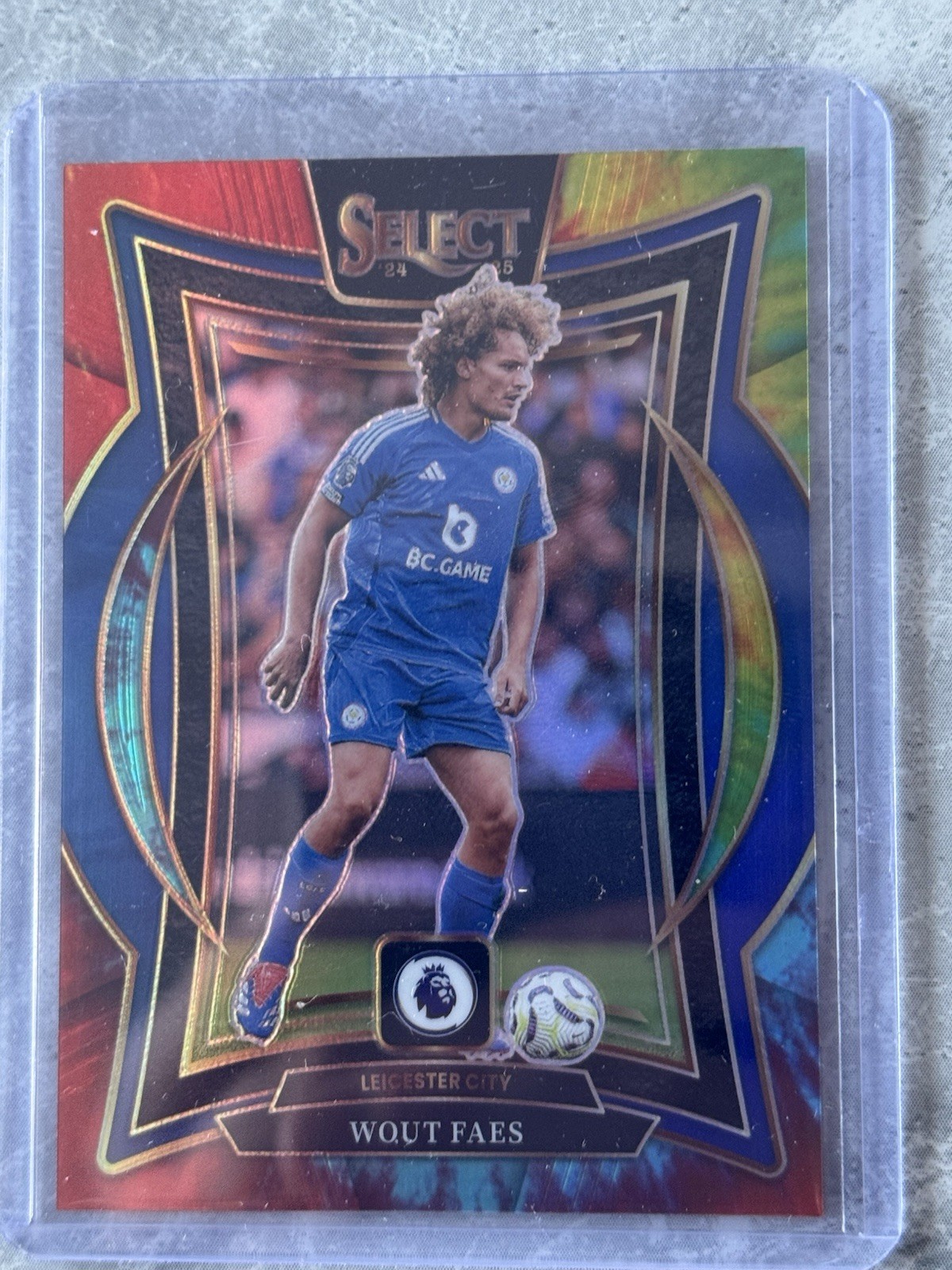 Panini Prizm Select Premier League Tie Dye Wout Faes Leicester City Bookend /25 for sale on Ebay