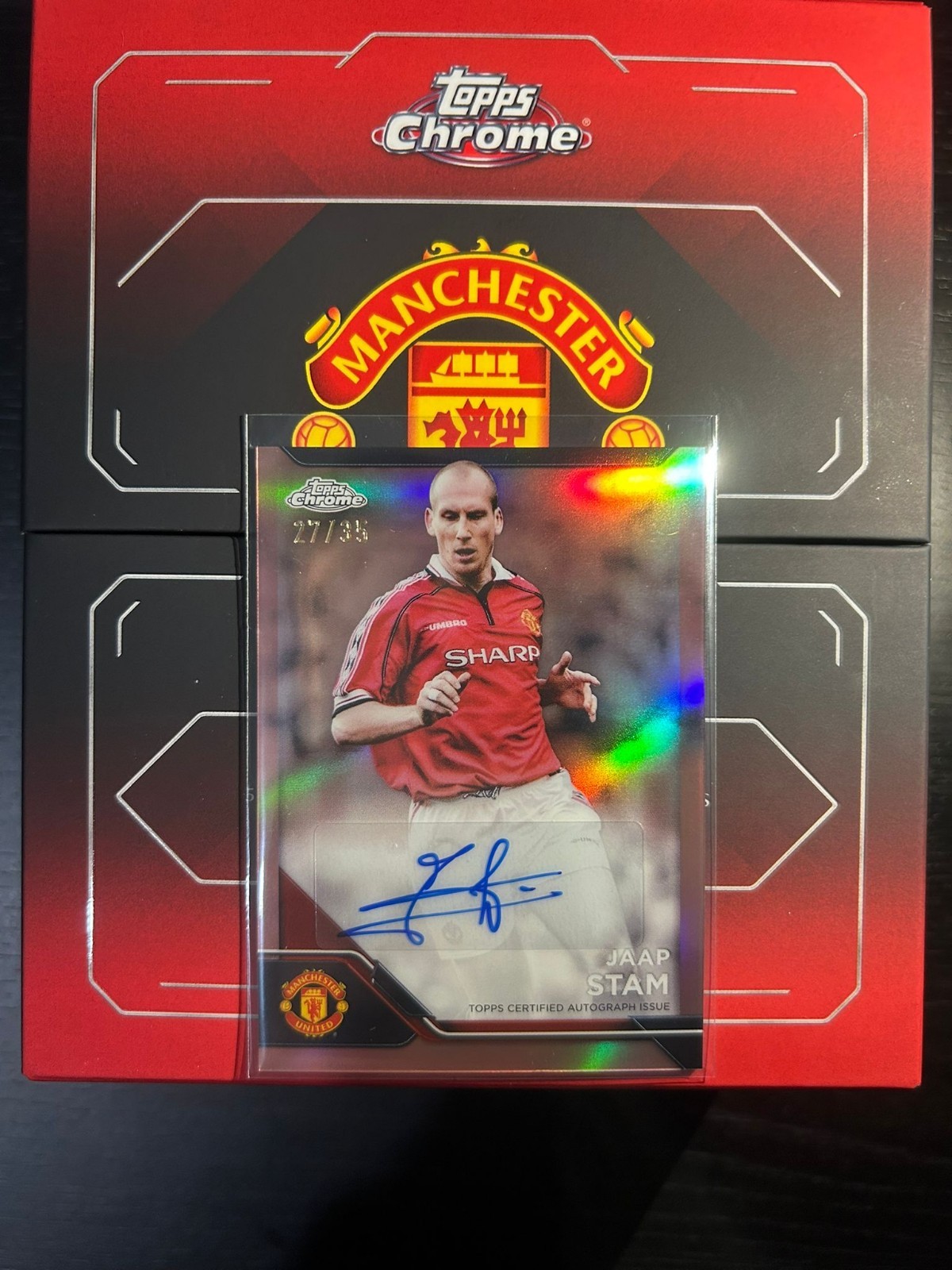  Topps Chrome Manchester United Deluxe Set Jaap Stam Card Autograph /35 Man U for sale on Ebay