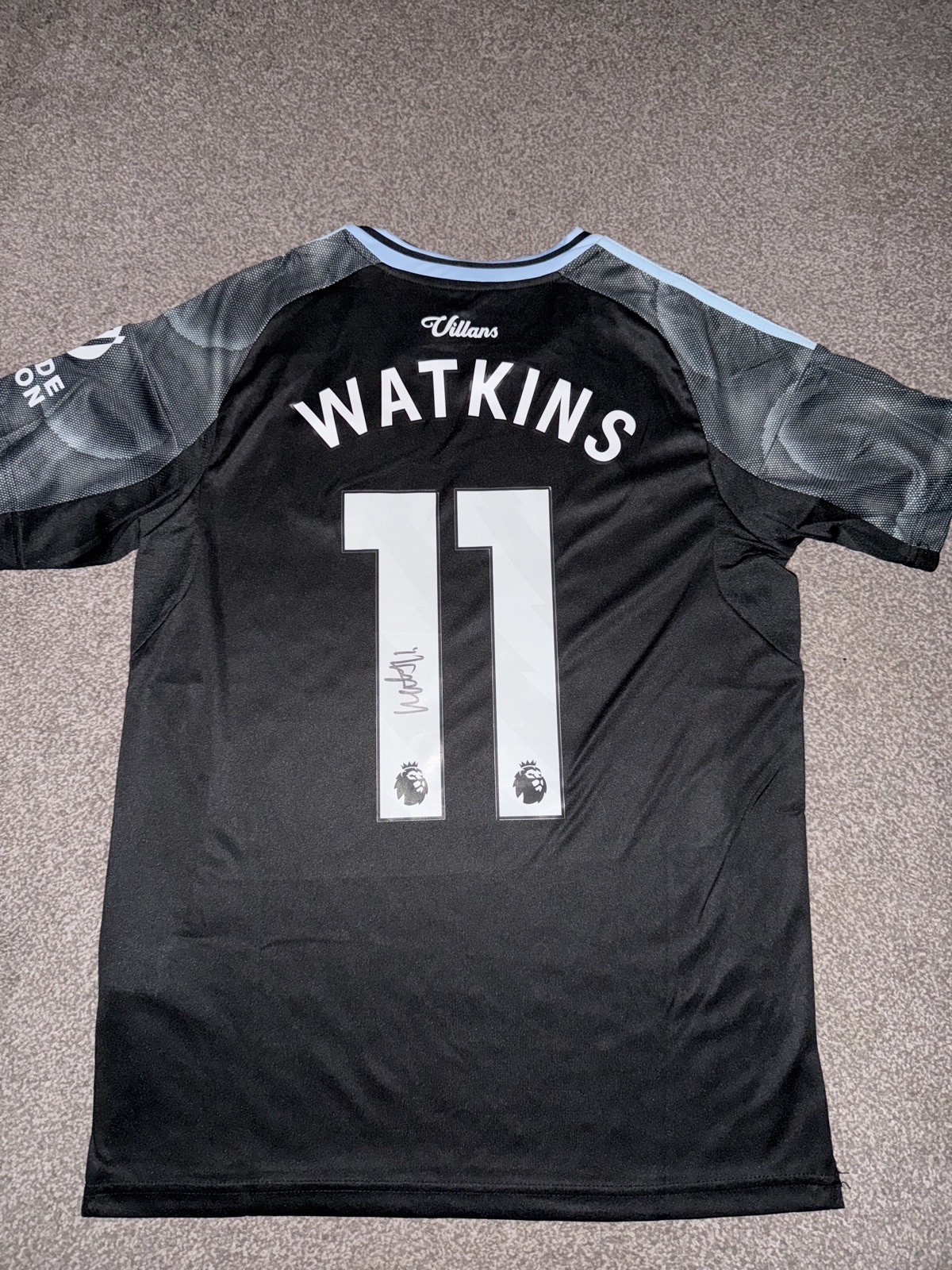 SIGNED ASTON VILLA SHIRT 25/26 OLLIE WATKINS ENGLAND PROOF  for sale on Ebay