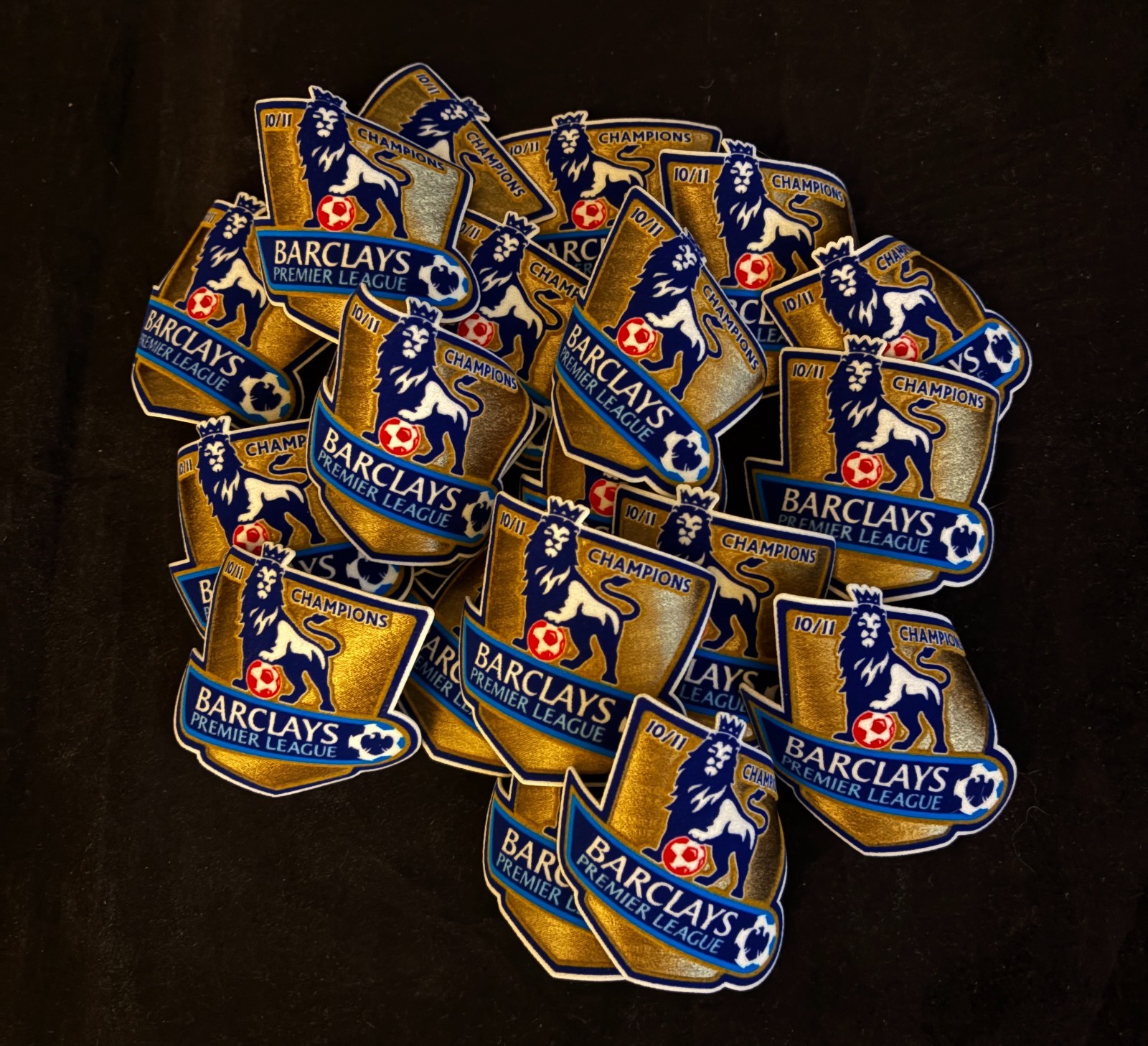Official Premier league 2010/11 champions Football Patch/Badge sporting ID x 20 for sale on Ebay