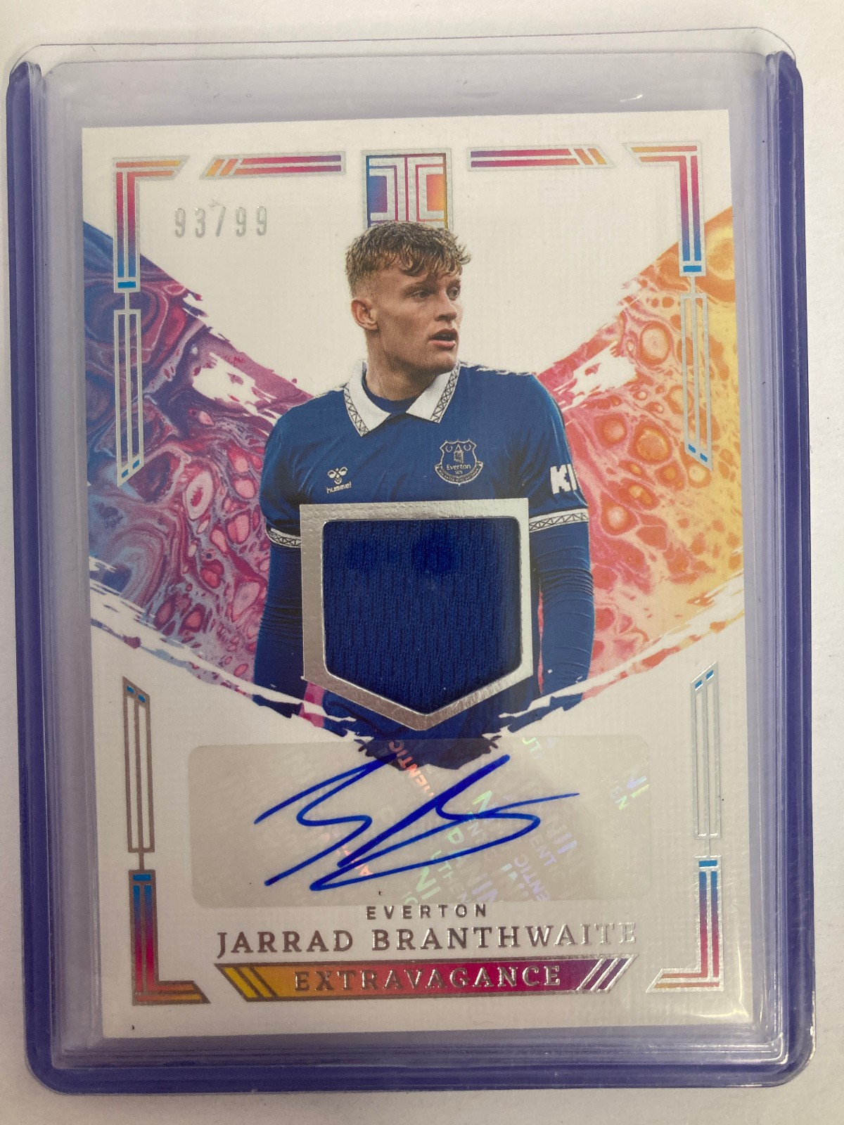 PANINI IMPECCABLE 23/24 JARRAD BRANTHWAITE EVERTON EXTRAVAGANCE AUTO 93/99. for sale on Ebay