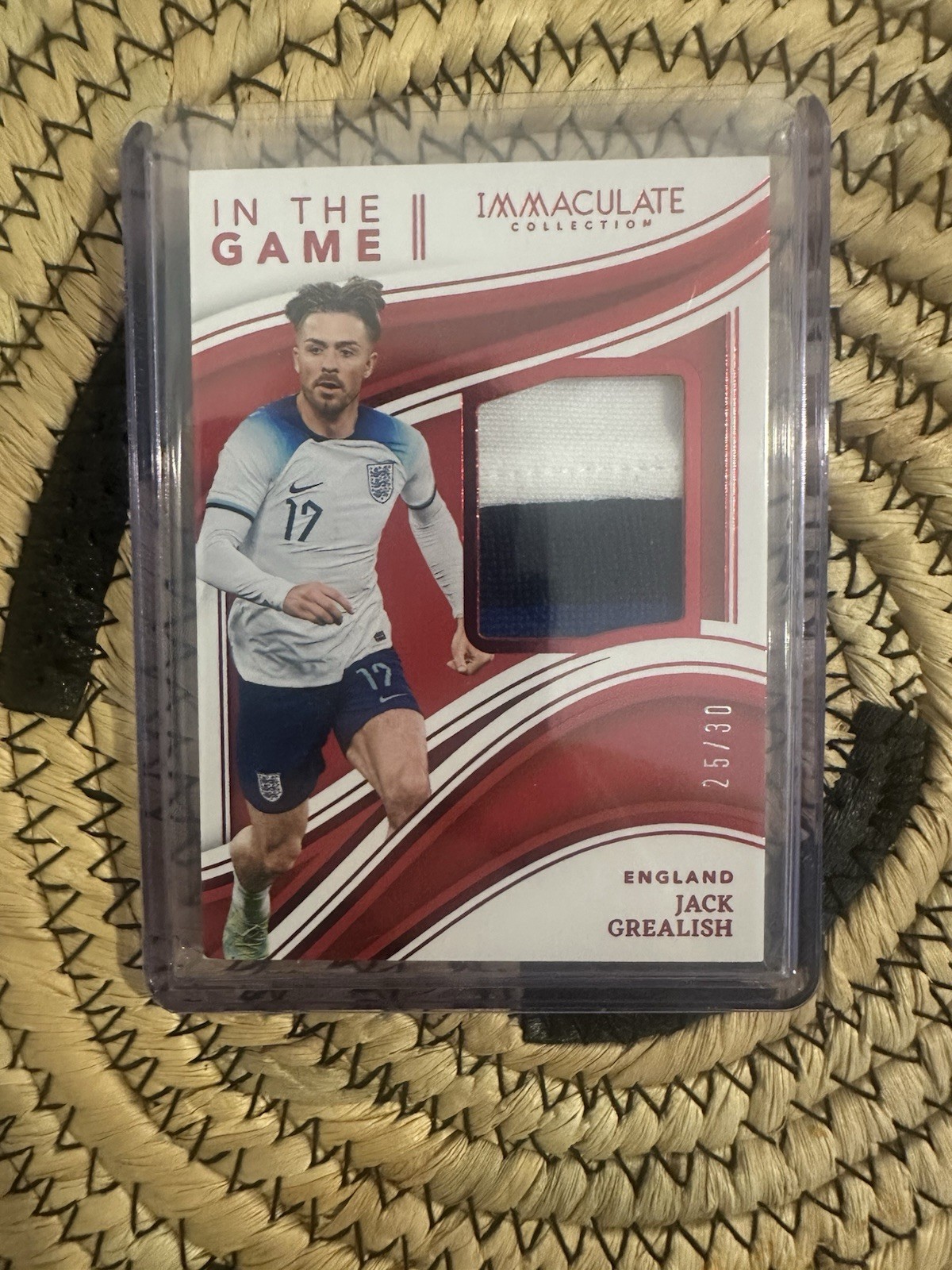 Jack Grealish Player Worn Patch 25/30 England Panini Immaculate Everton Man City for sale on Ebay
