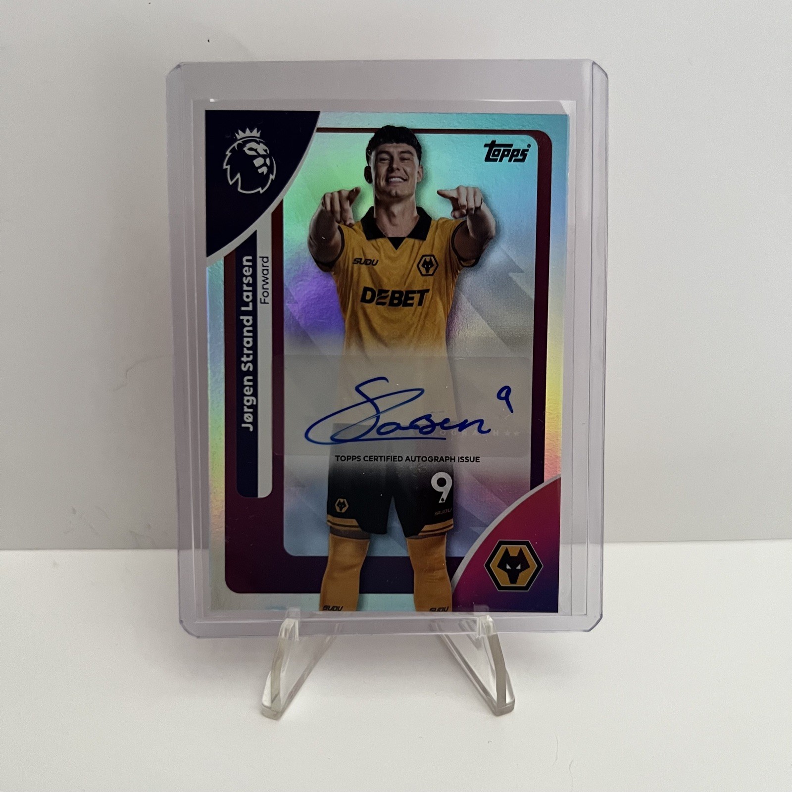 Topps premier league 2025-2026 Strand Larson Wolves Auto  for sale on Ebay
