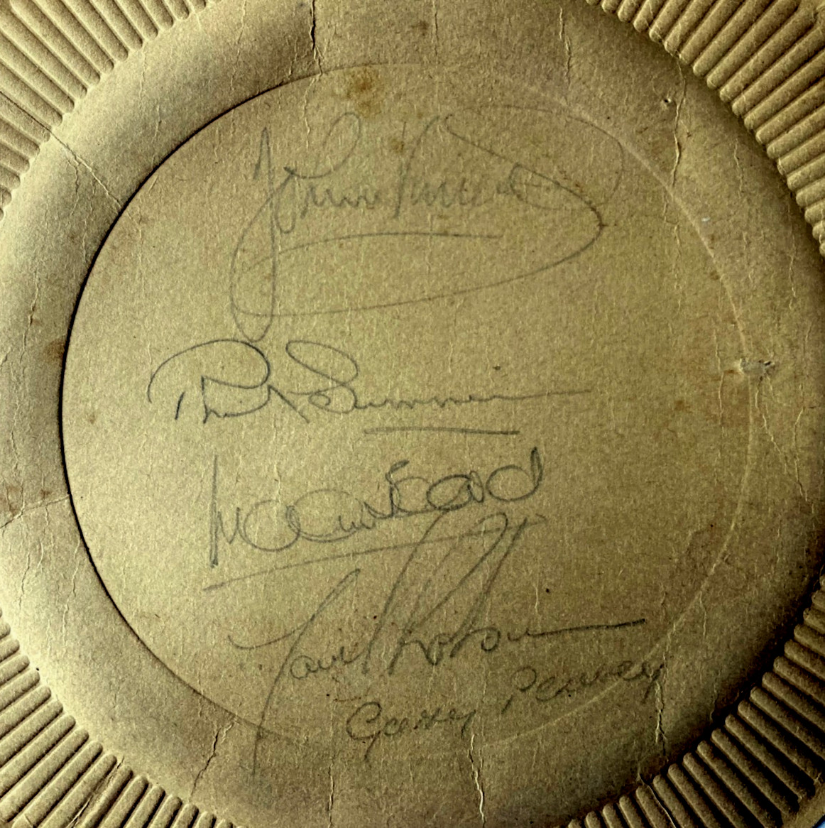 1968/69 BIRMINGHAM CITY 5 x player AUTOGRAPHS on paper plate_FREE POSTAGE (UK) for sale on Ebay