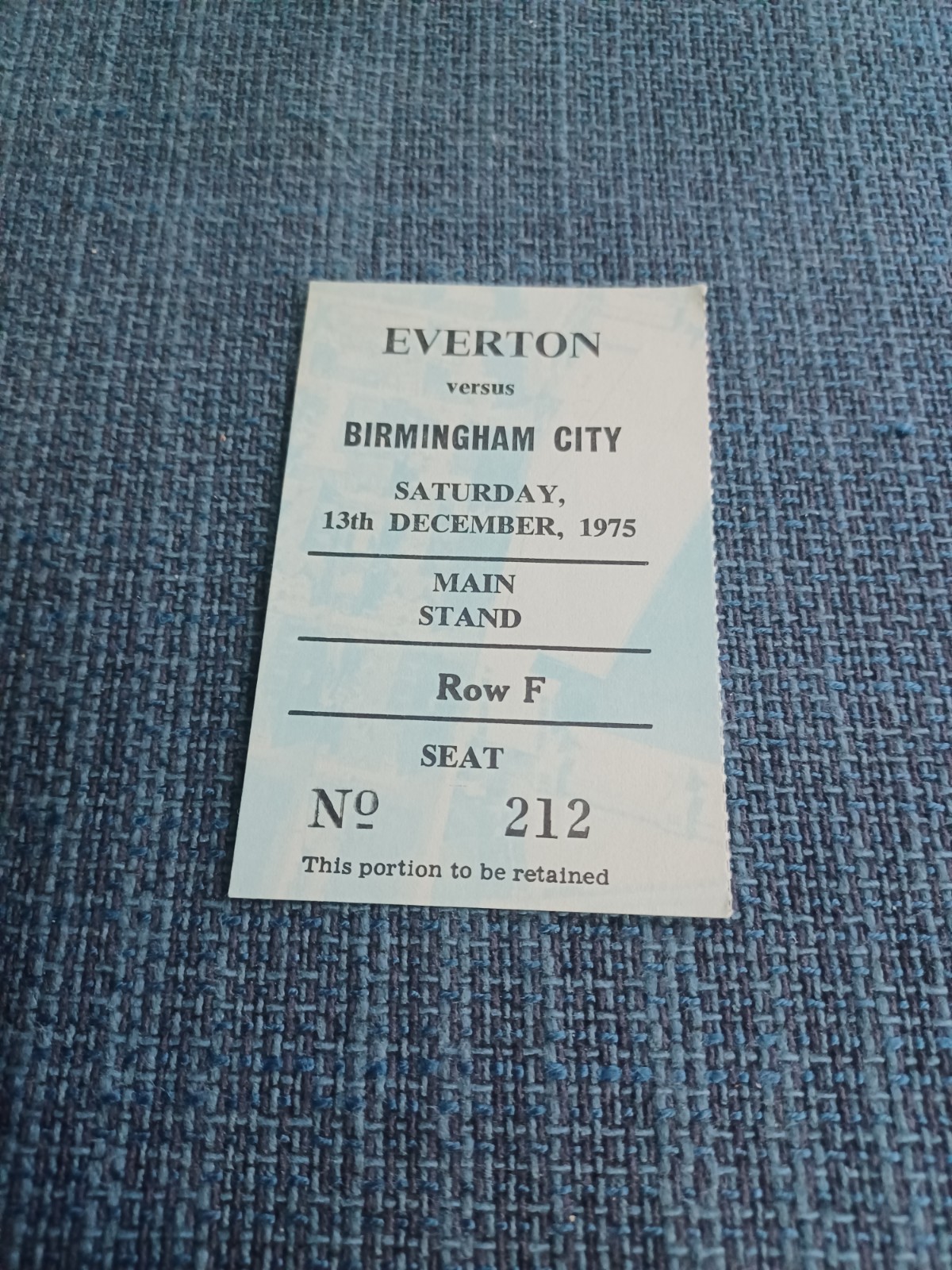 Everton V Birmingham City 13/12/1975 Match Ticket for sale on Ebay