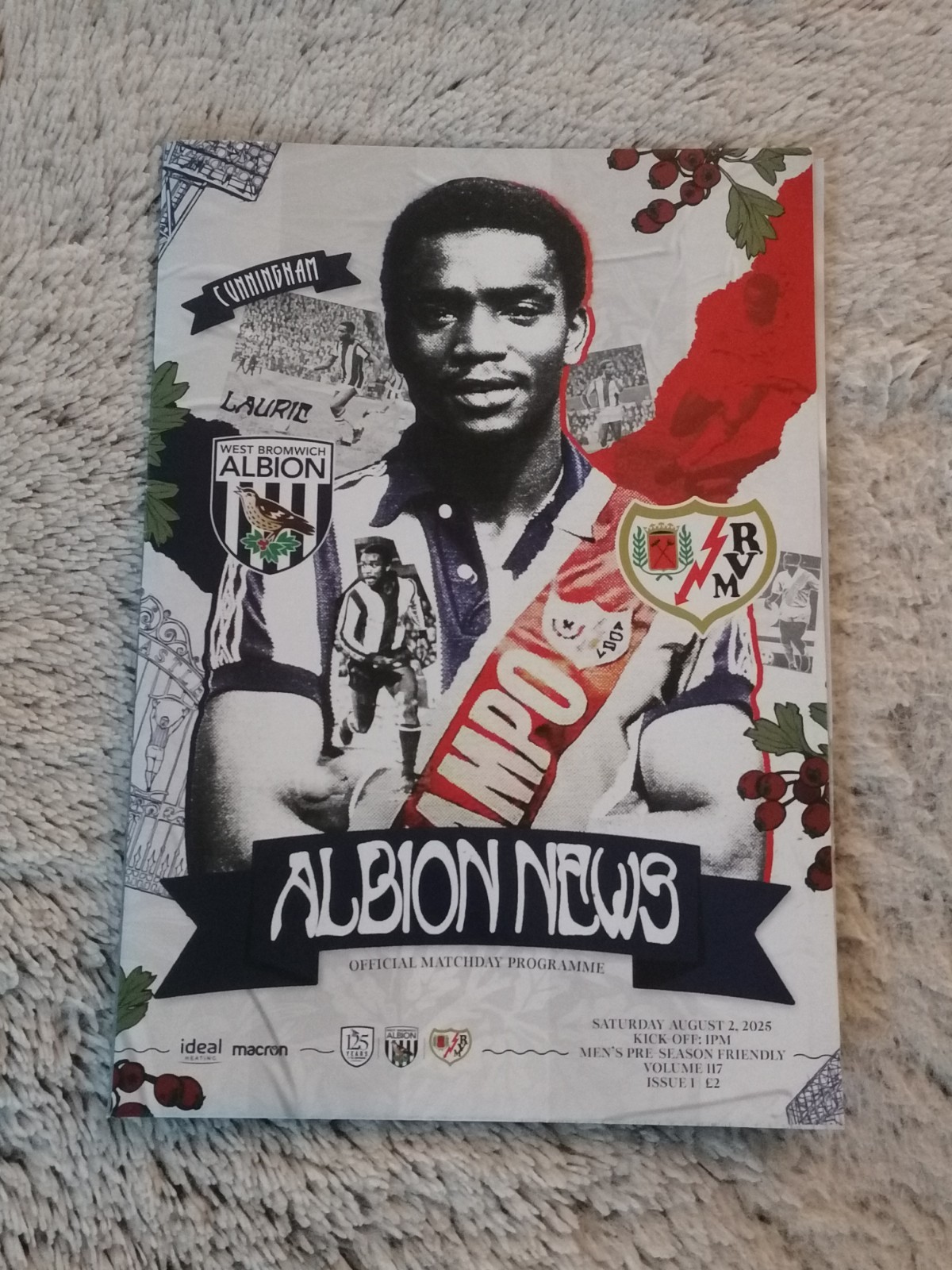 WBA. WEST BROM. WEST BROMWICH ALBION. V RAYA VALLECARNO. MINT. 2/8 /25. for sale on Ebay