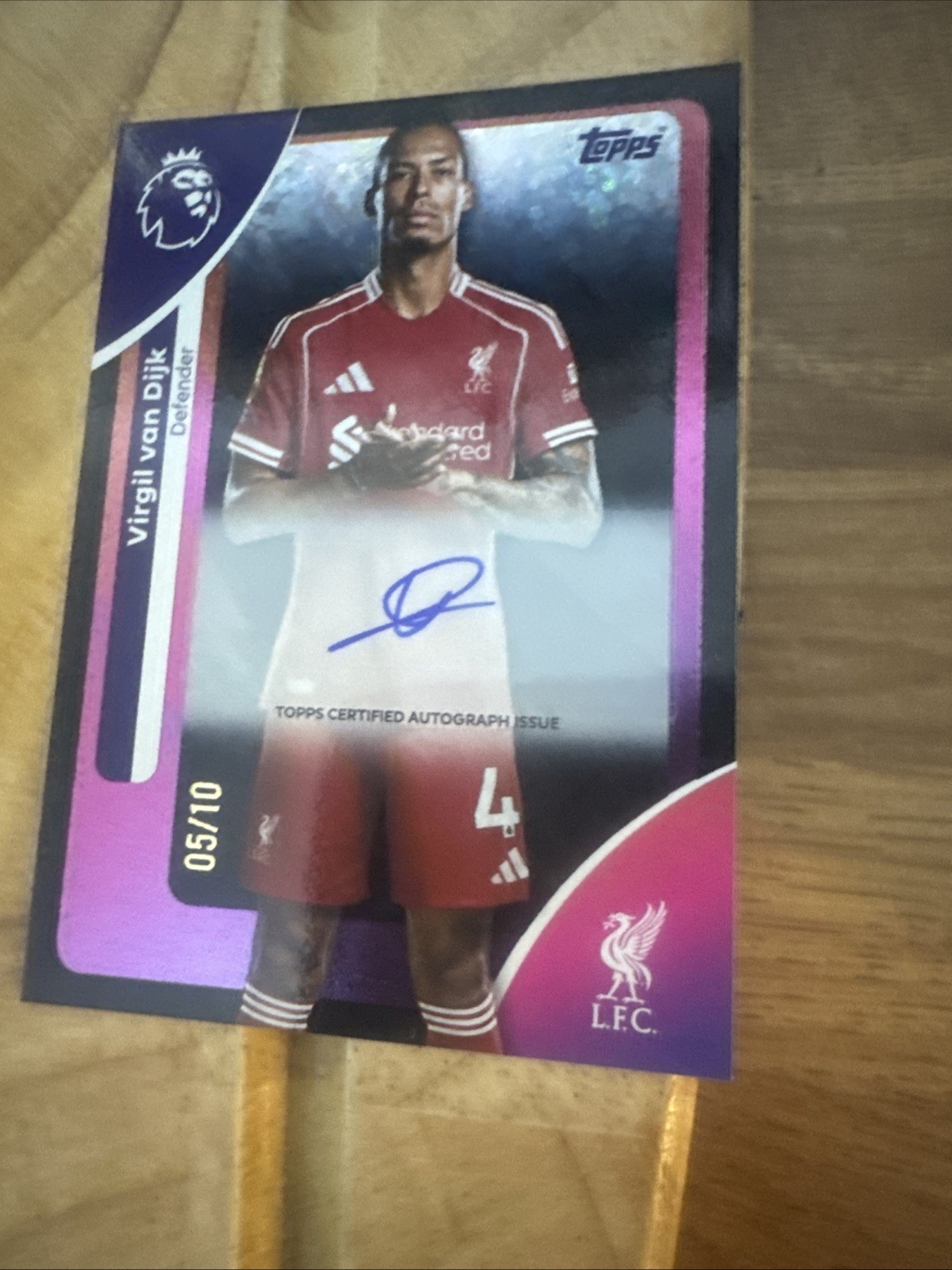 Topps Virgil Van Dijk Premier League 2025/2026 Liverpool #165 Signed 5/10 Card for sale on Ebay